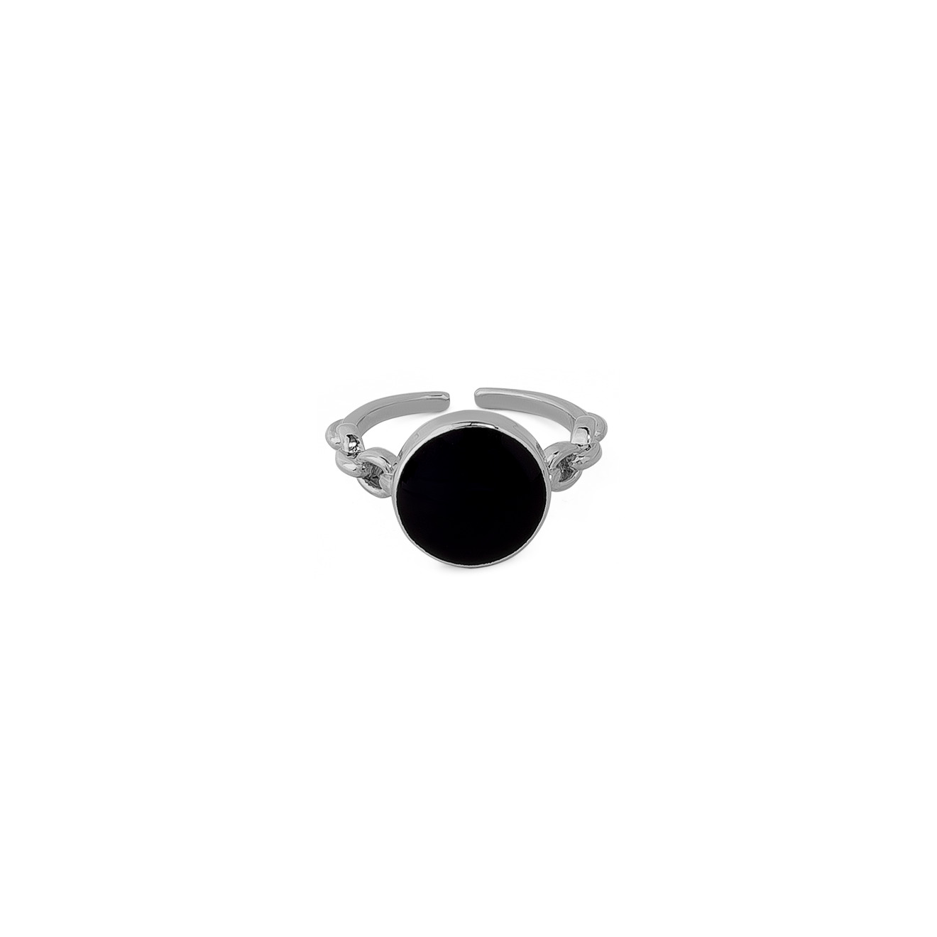 ring-chain with black stone