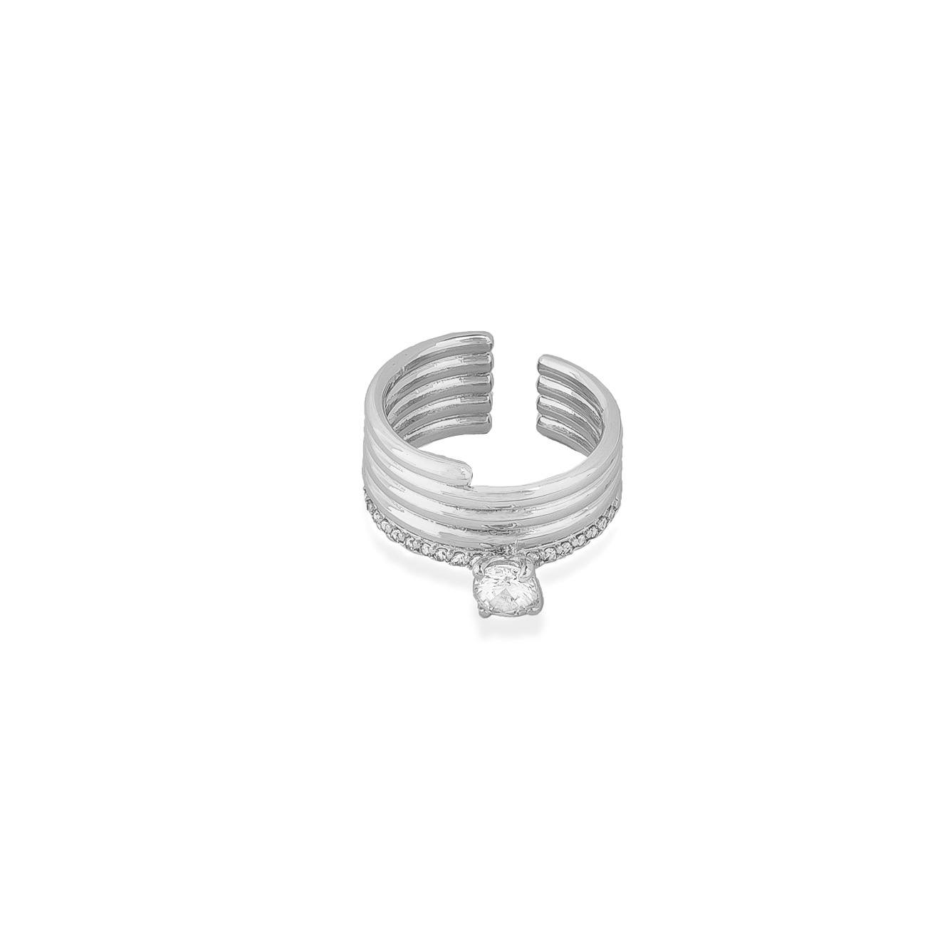 Wide ring with crystal