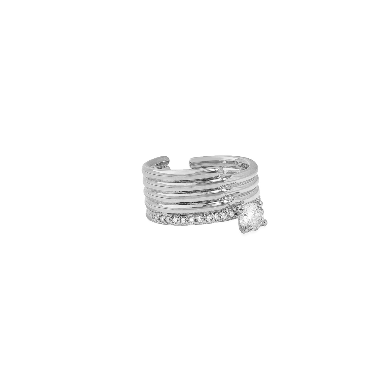 Wide ring with crystal