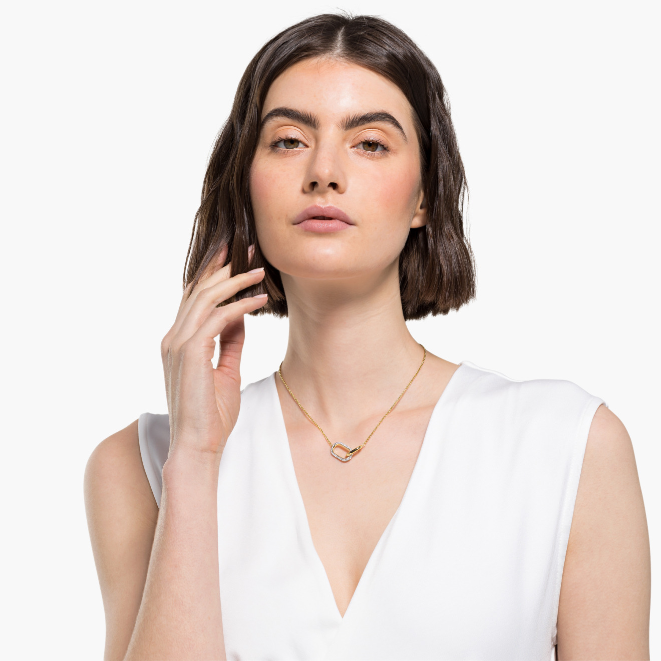 Gold-plated necklace with Time crystals