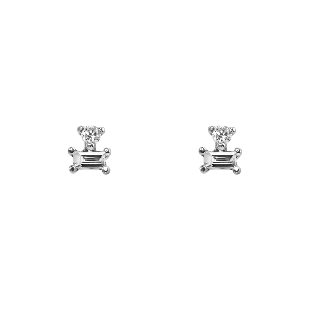 White gold poussettes with diamonds