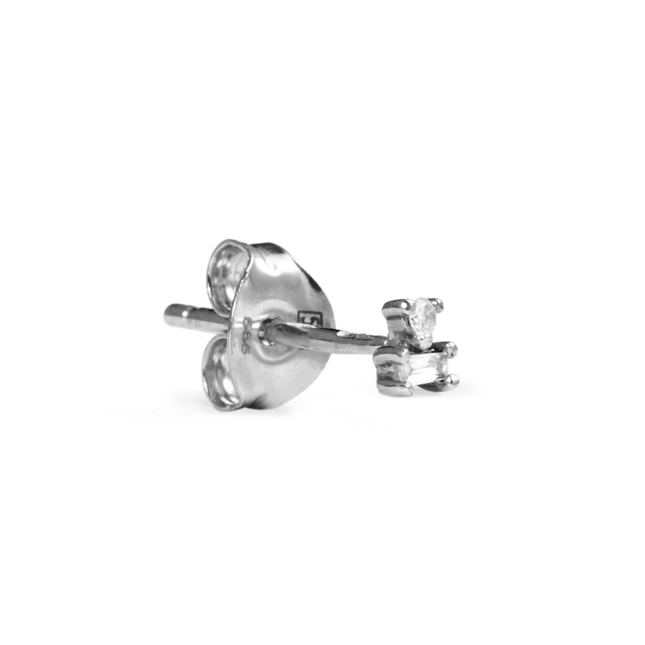 White gold poussettes with diamonds