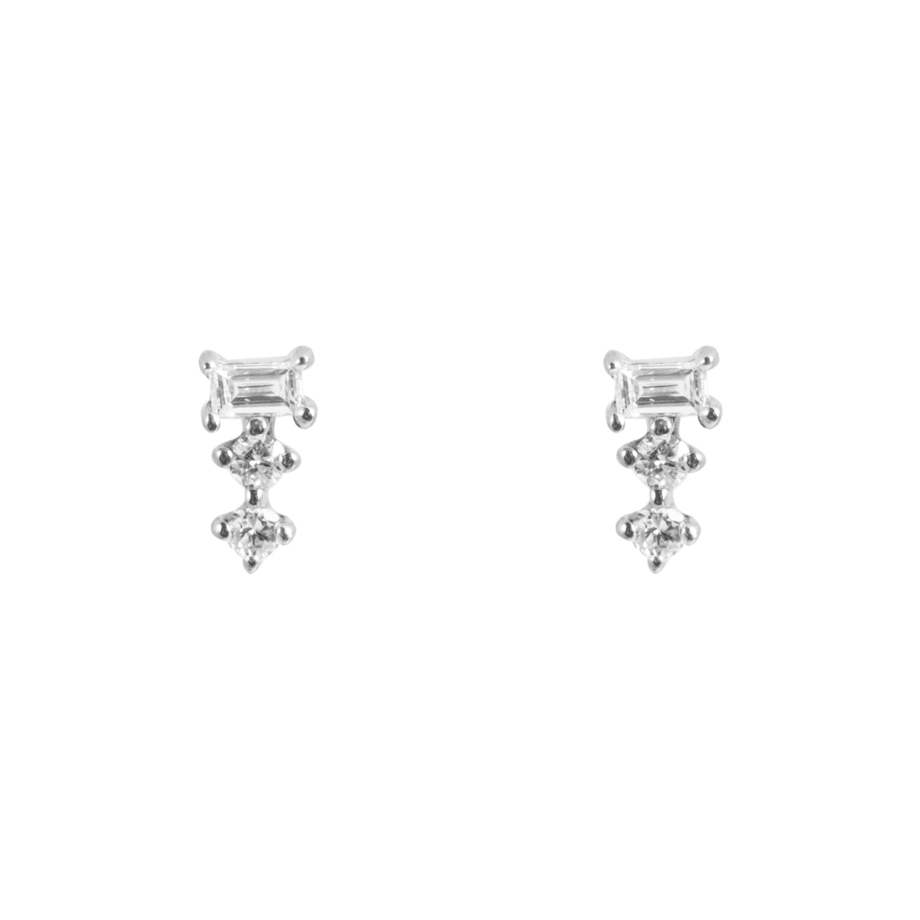 White gold poussettes with diamonds