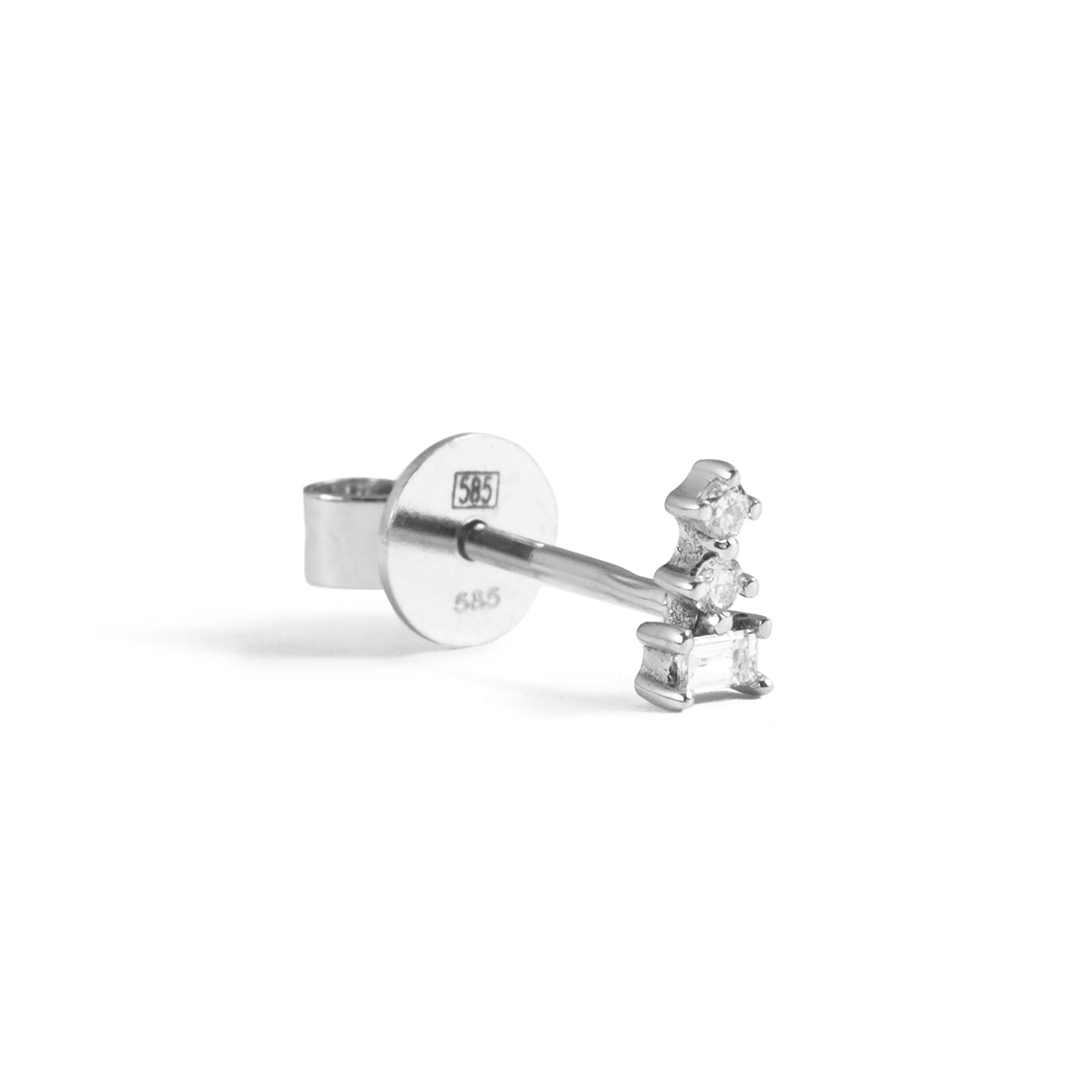 White gold poussettes with diamonds