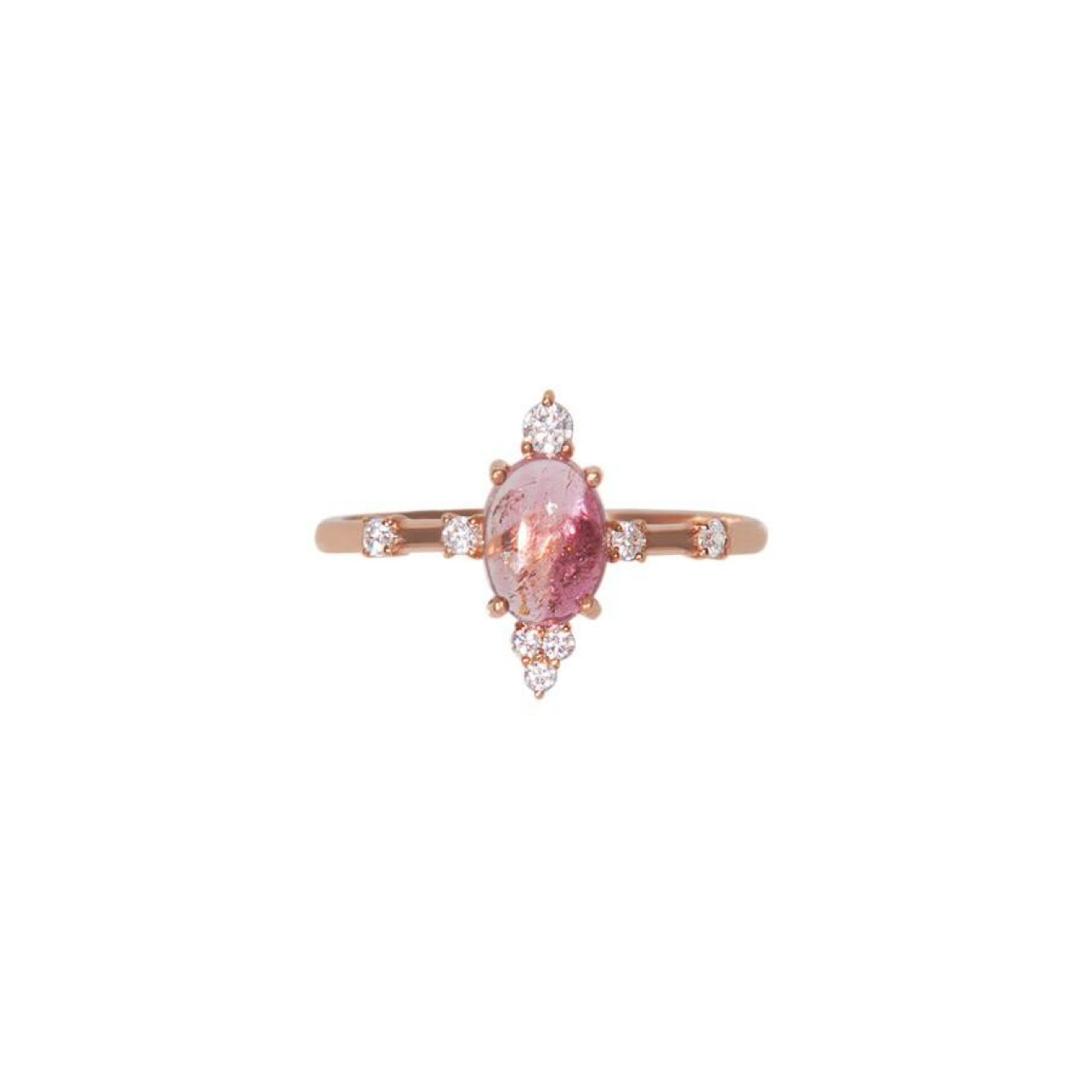 Gold-plated ring with pink tourmaline