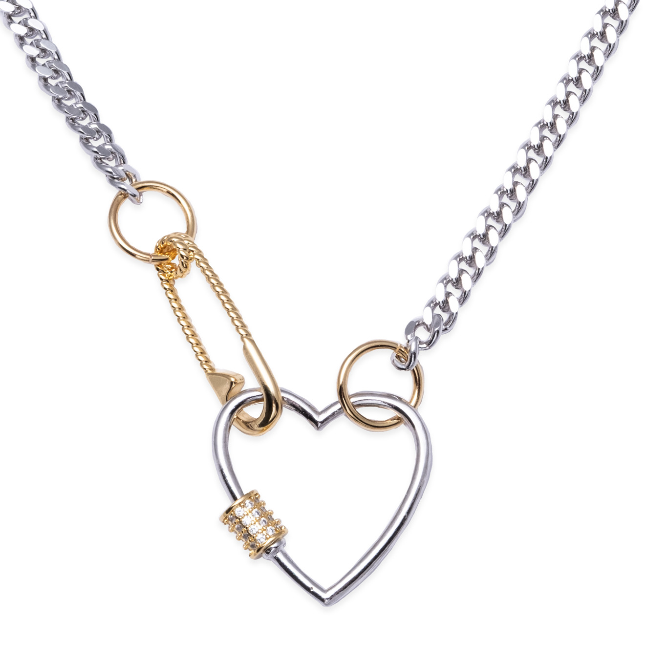 necklace-chain with a carabiner-heart