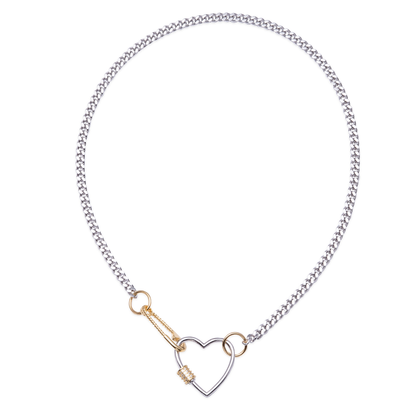 necklace-chain with a carabiner-heart