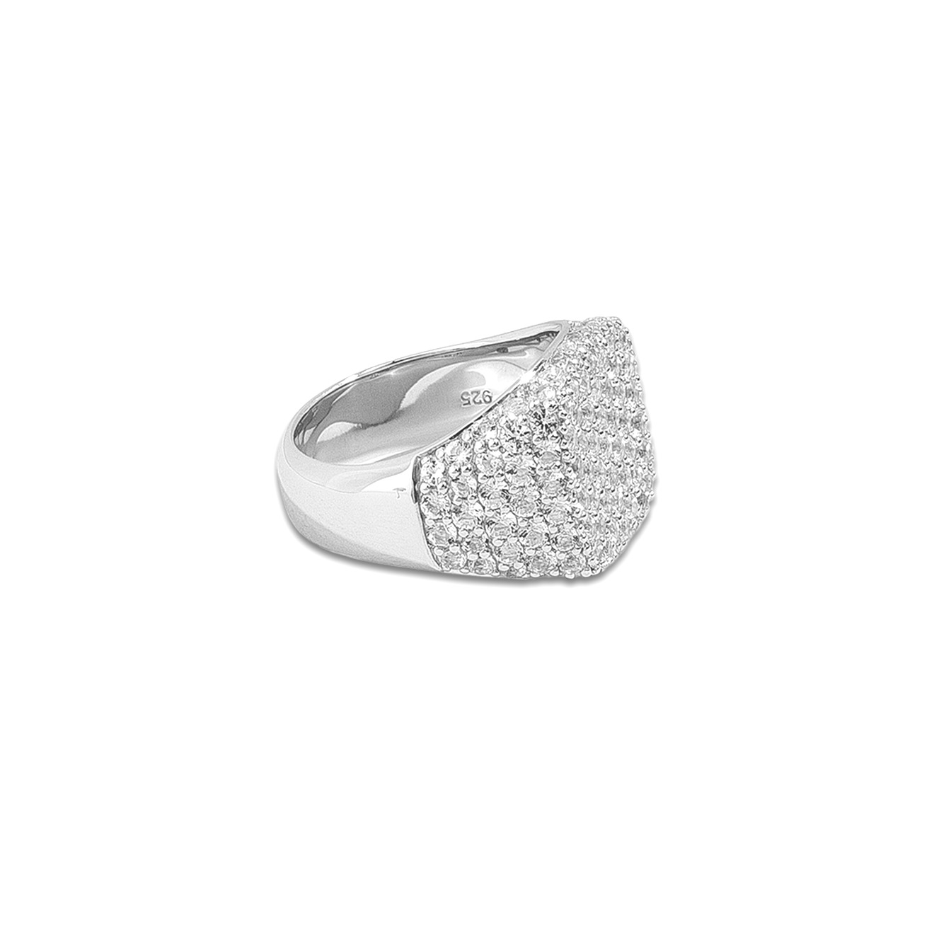 Silver signet ring with topaz