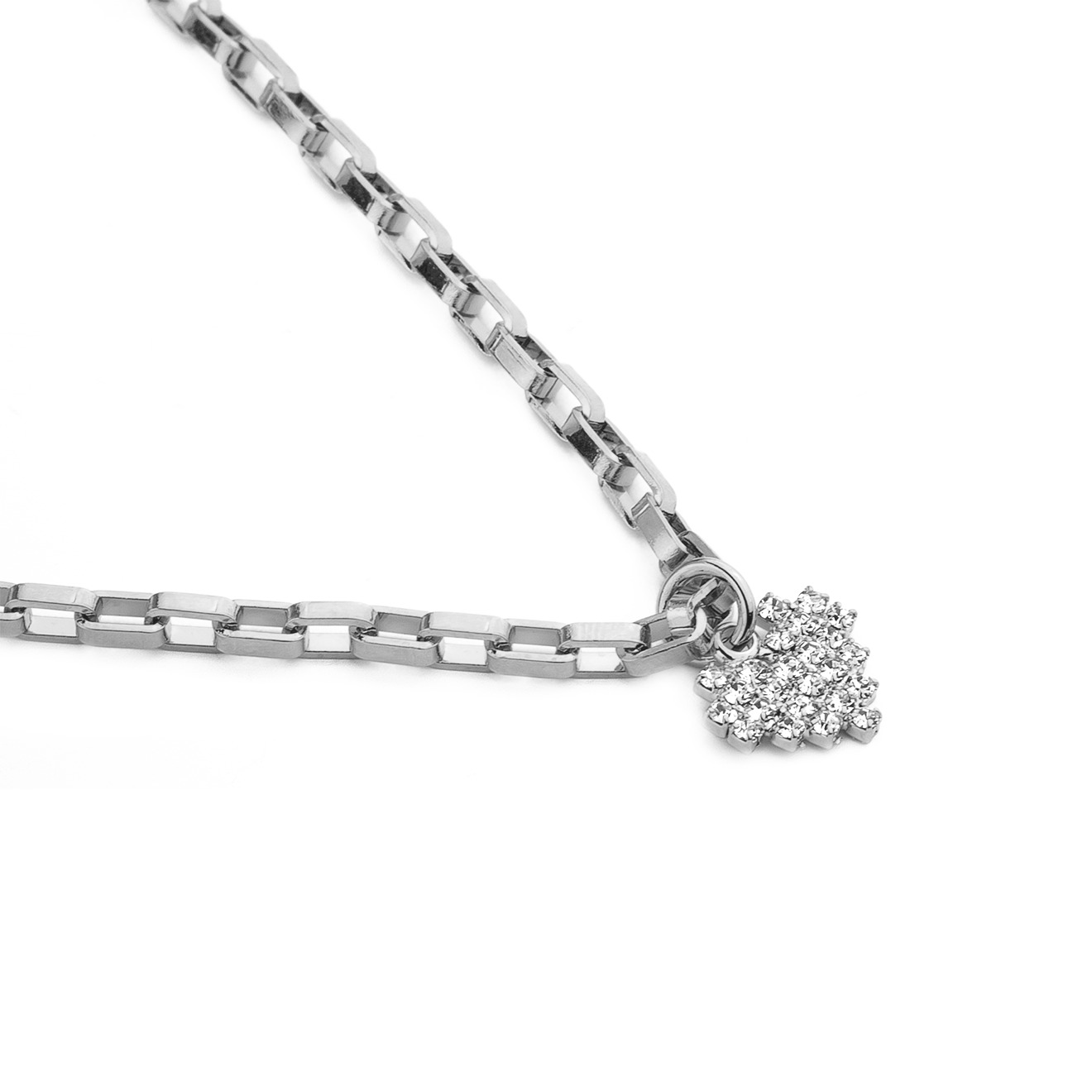 chain with crystal heart