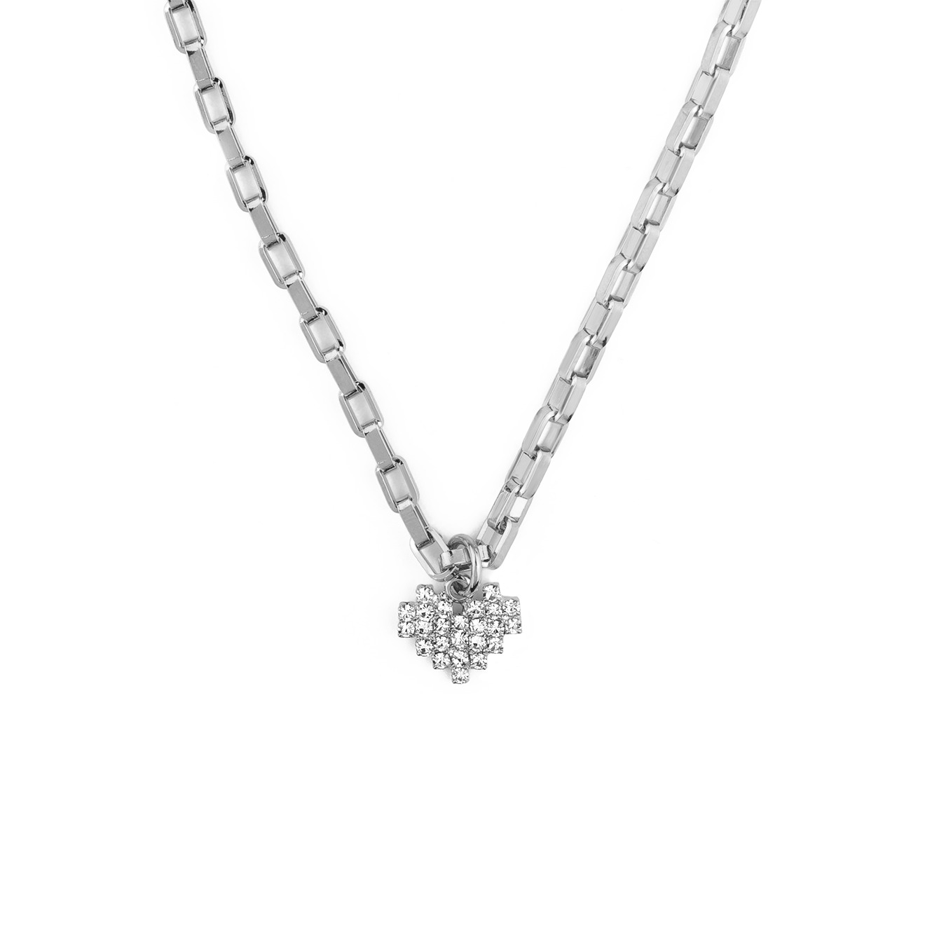 chain with crystal heart