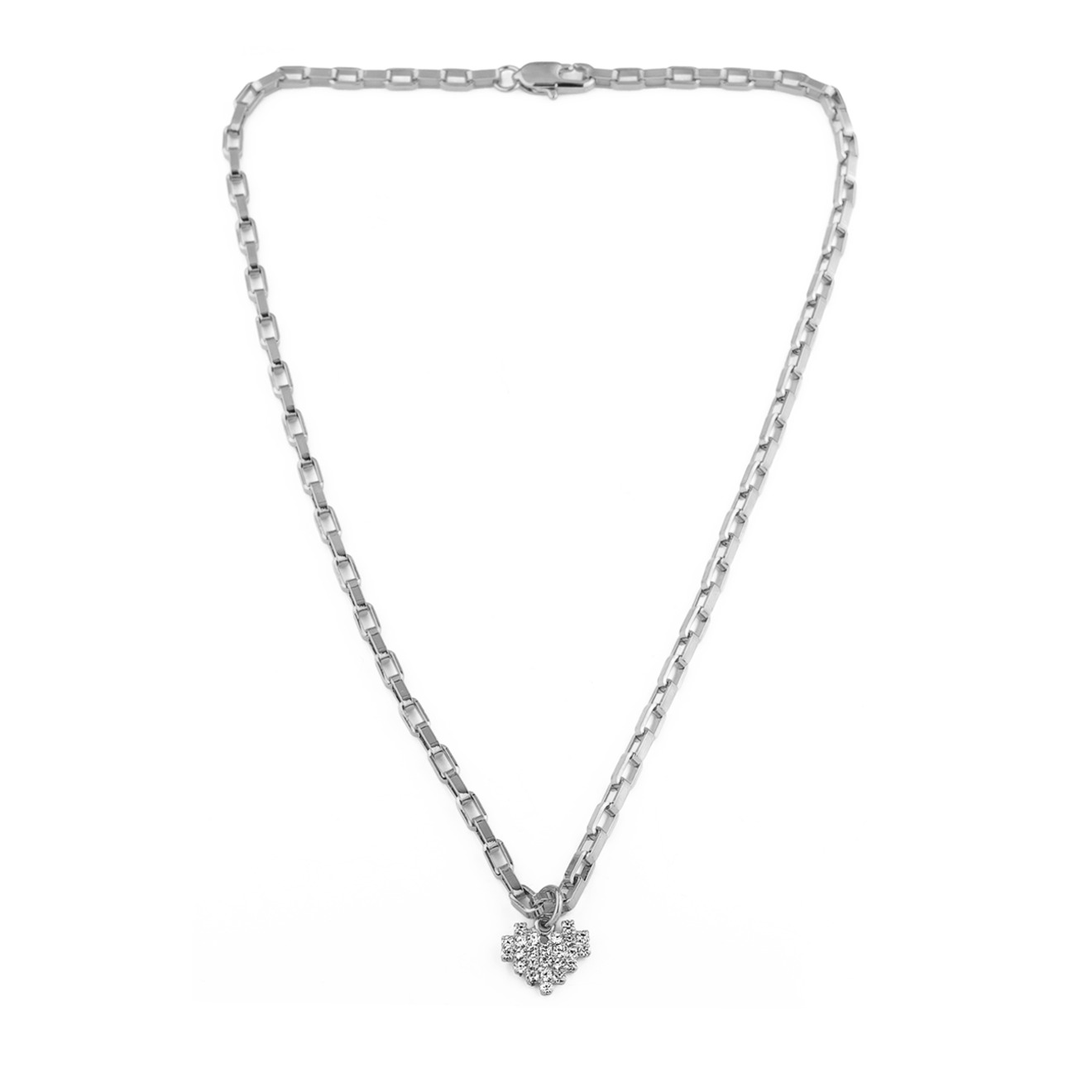 chain with crystal heart