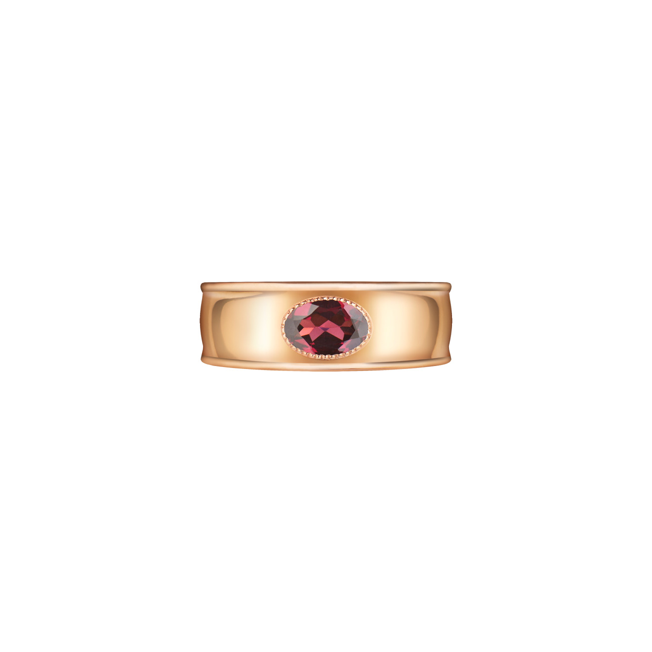 Moonka Покрытое розовым золотом кольцо из серебра с родолитом