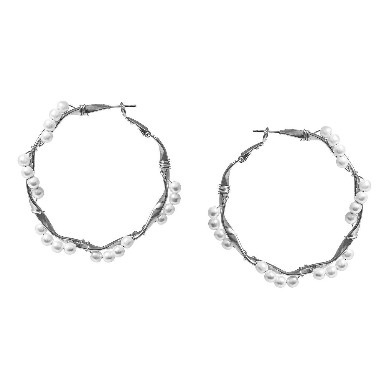 ring earrings with pearls