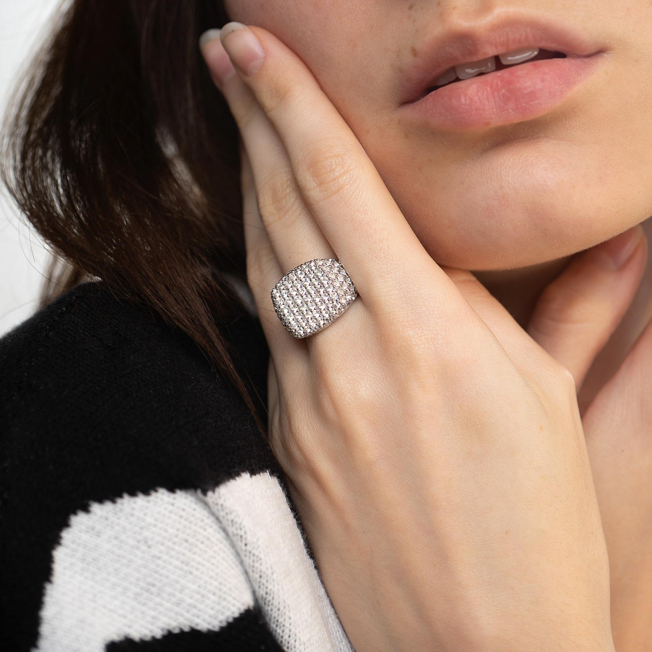 Silver signet ring with topaz