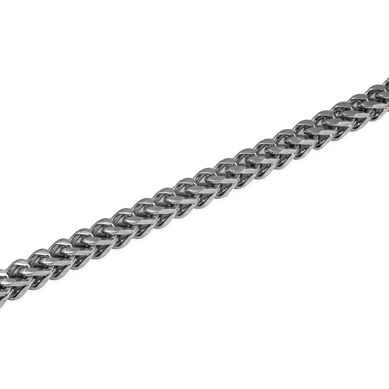 Steel chain bracelet with herringbone links