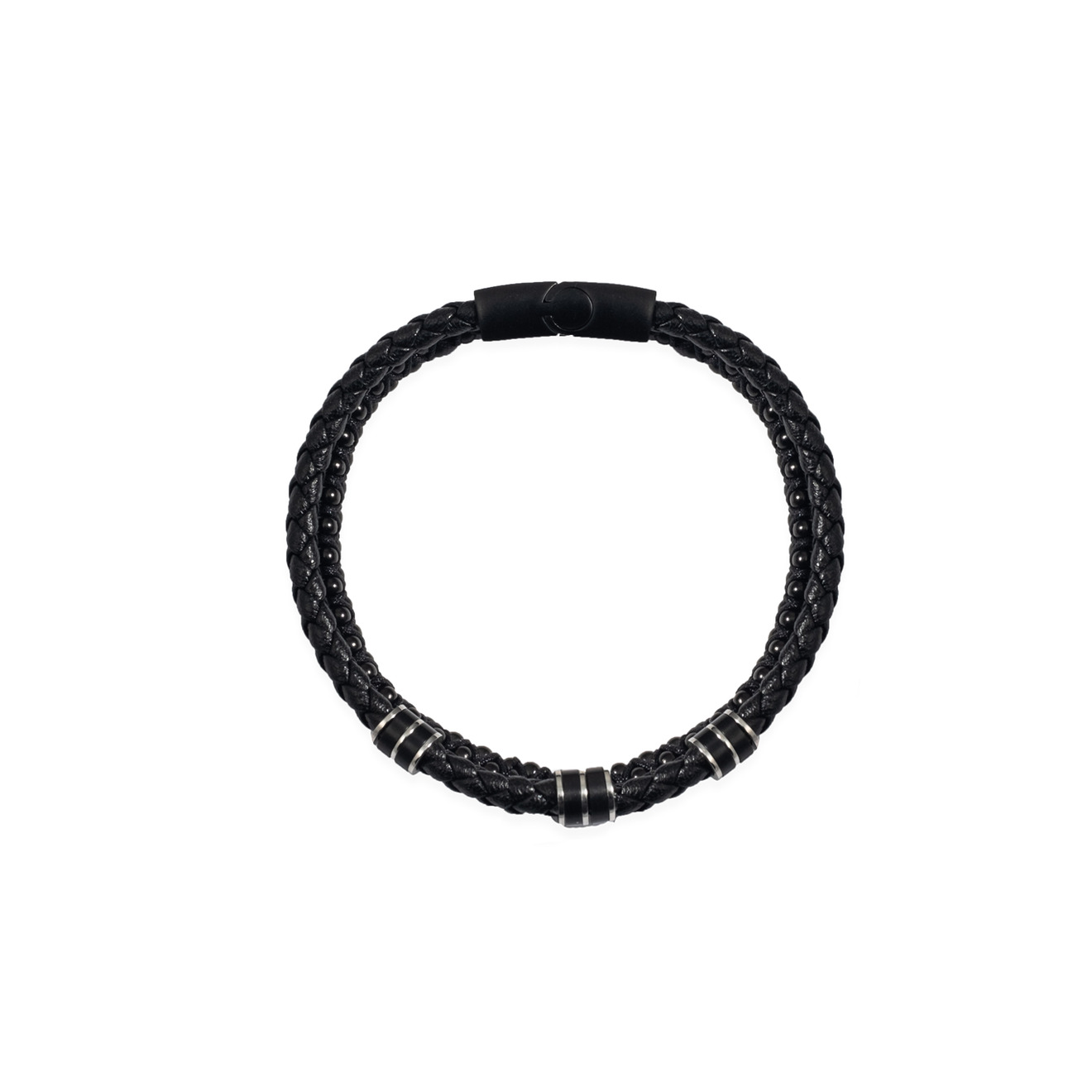 Leather and steel bracelets