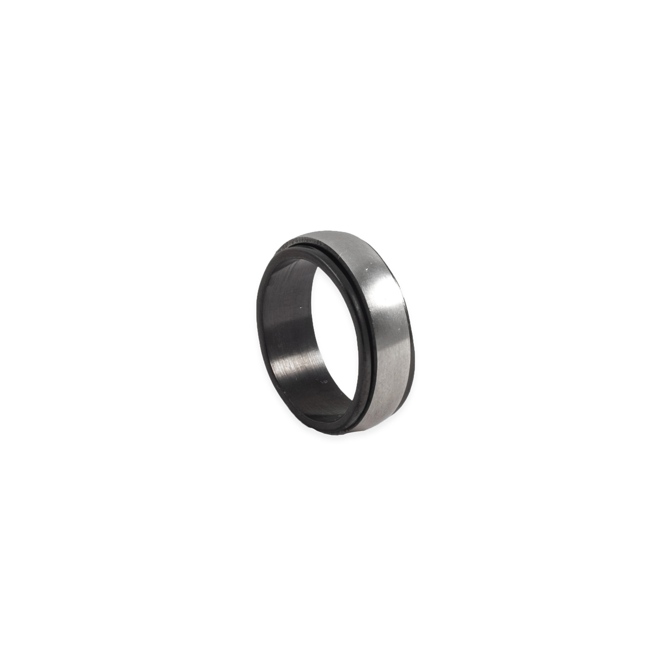 Steel ring with black stripes