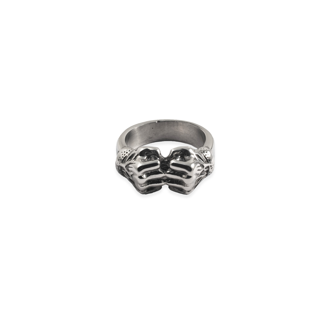 Steel ring with hands
