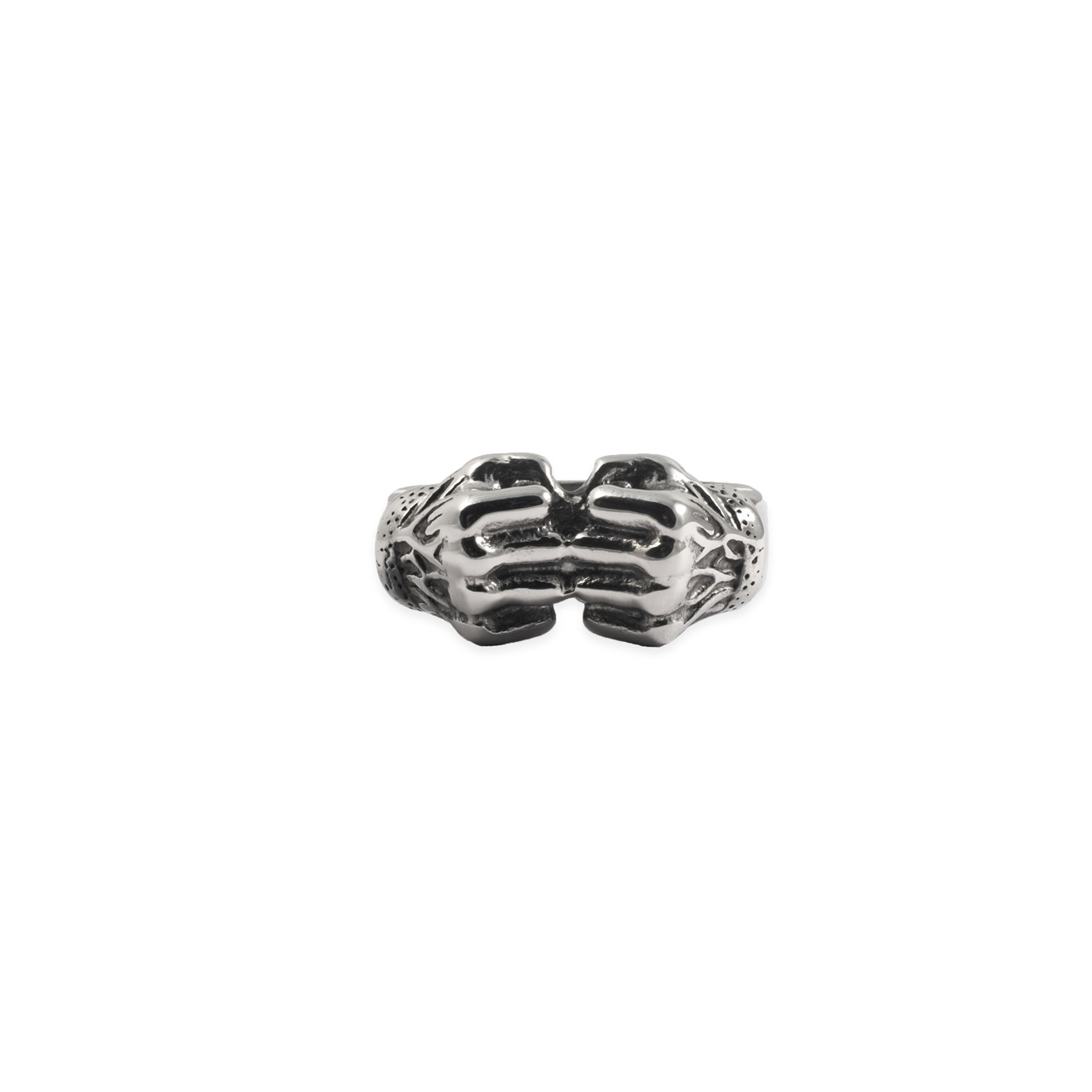 Steel ring with hands