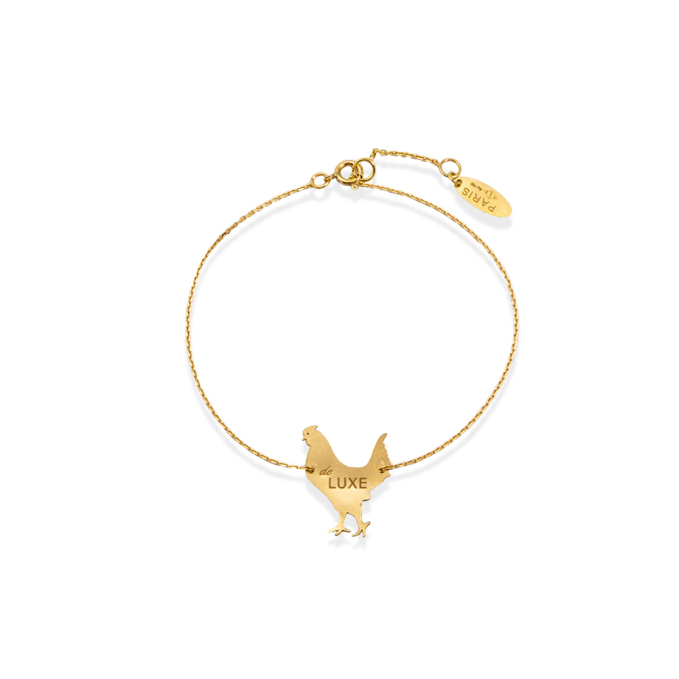 Gold bracelet with a Luxe chicken