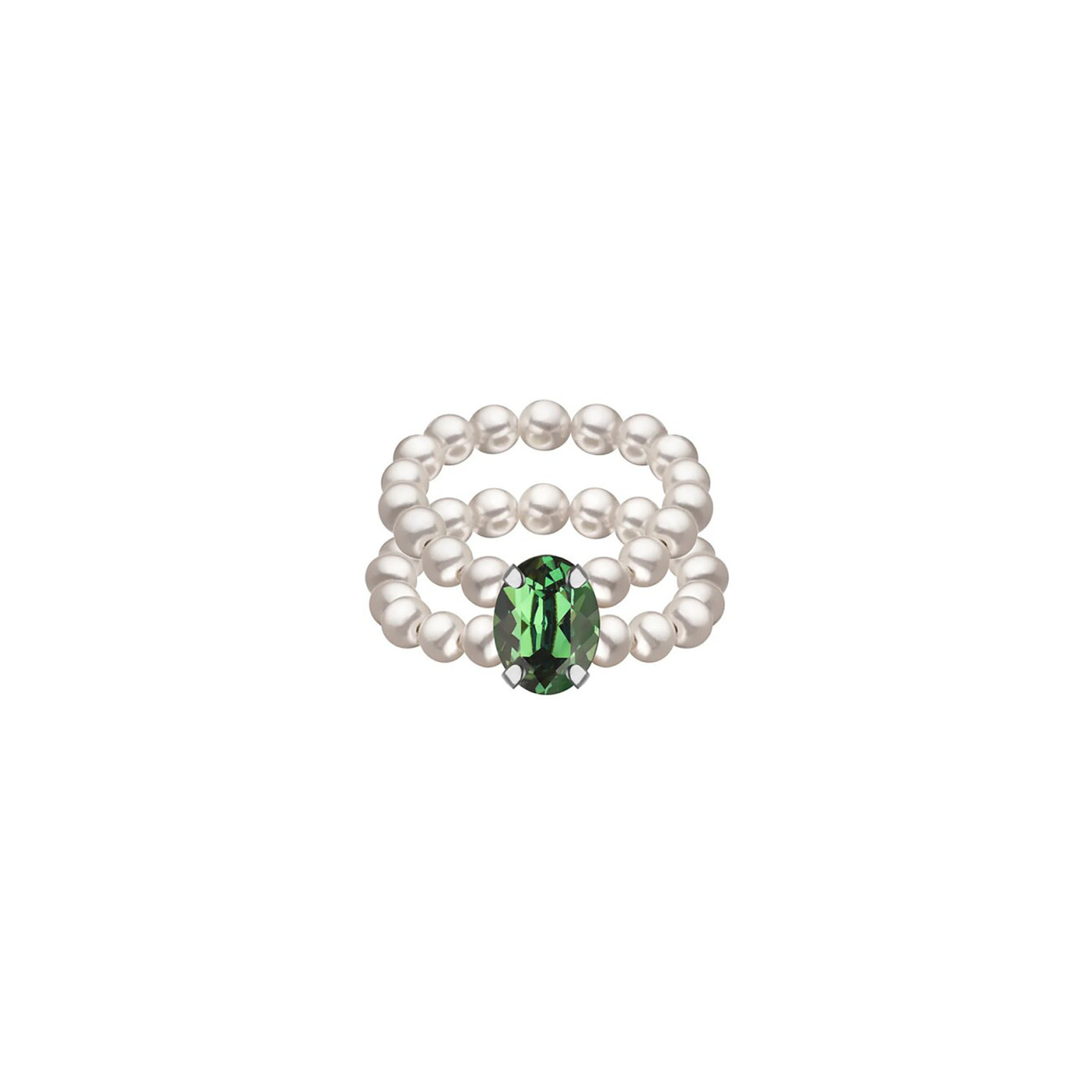Двойное кольцо с жемчугом и кристаллом Swarovski Jupiter Sagittarius