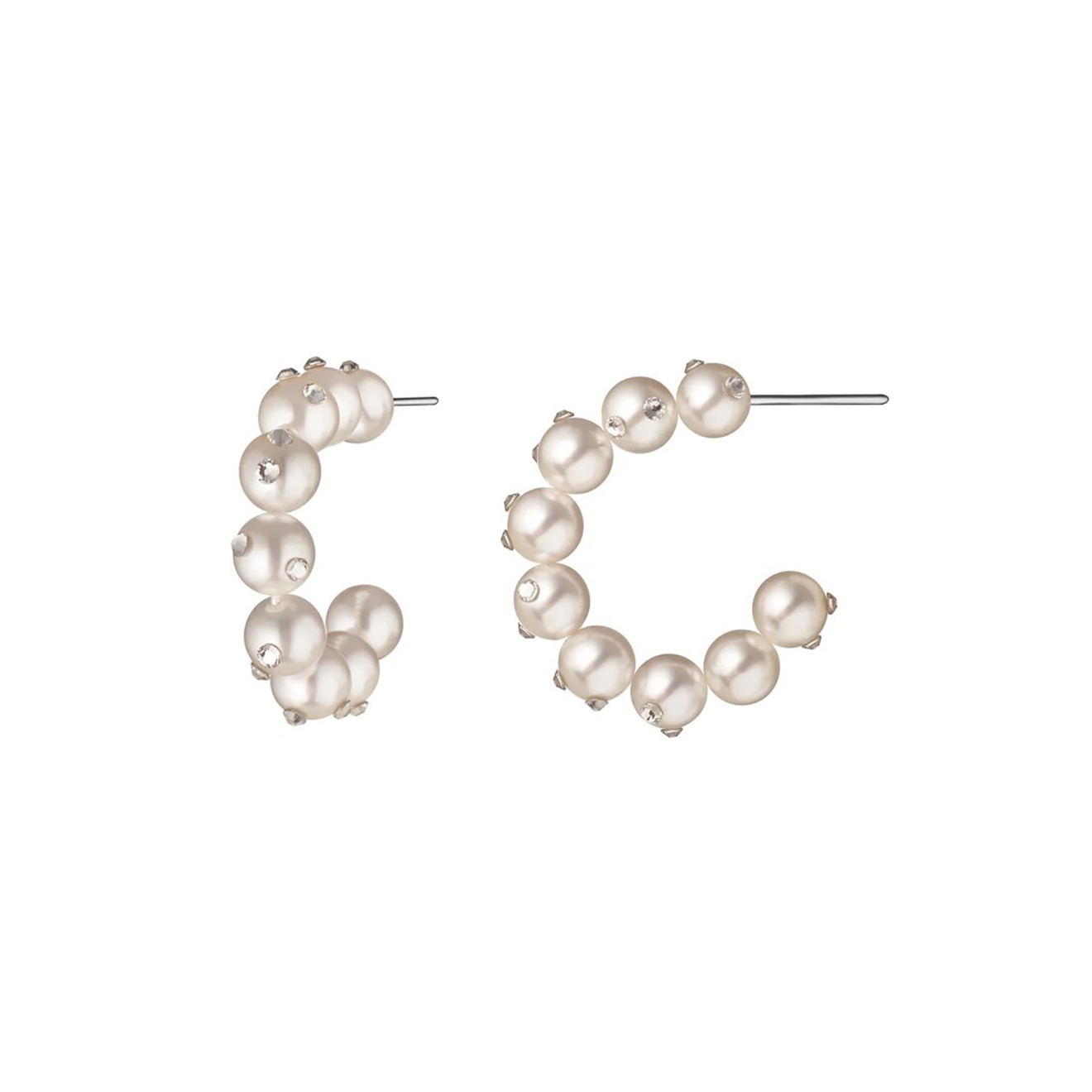 Hoop Earrings with Snow Pearls