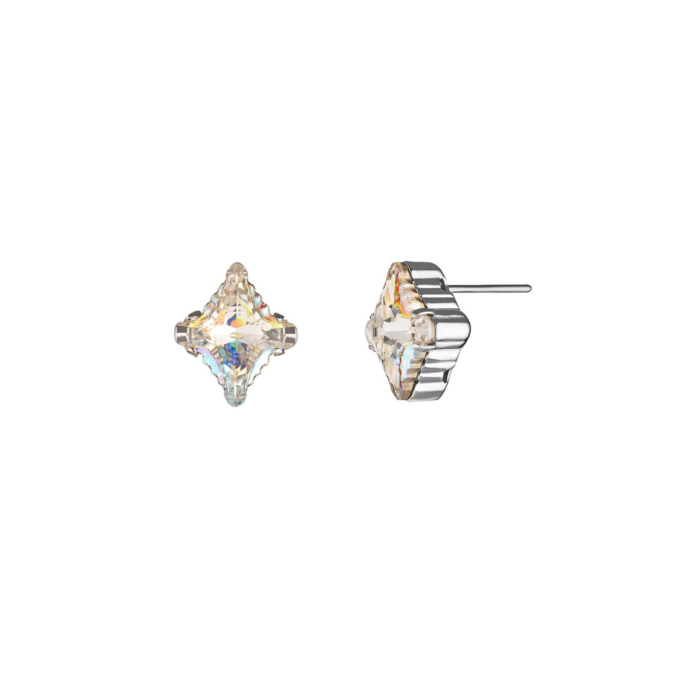 Rhombus Crystal Stud Earrings with Crystals
