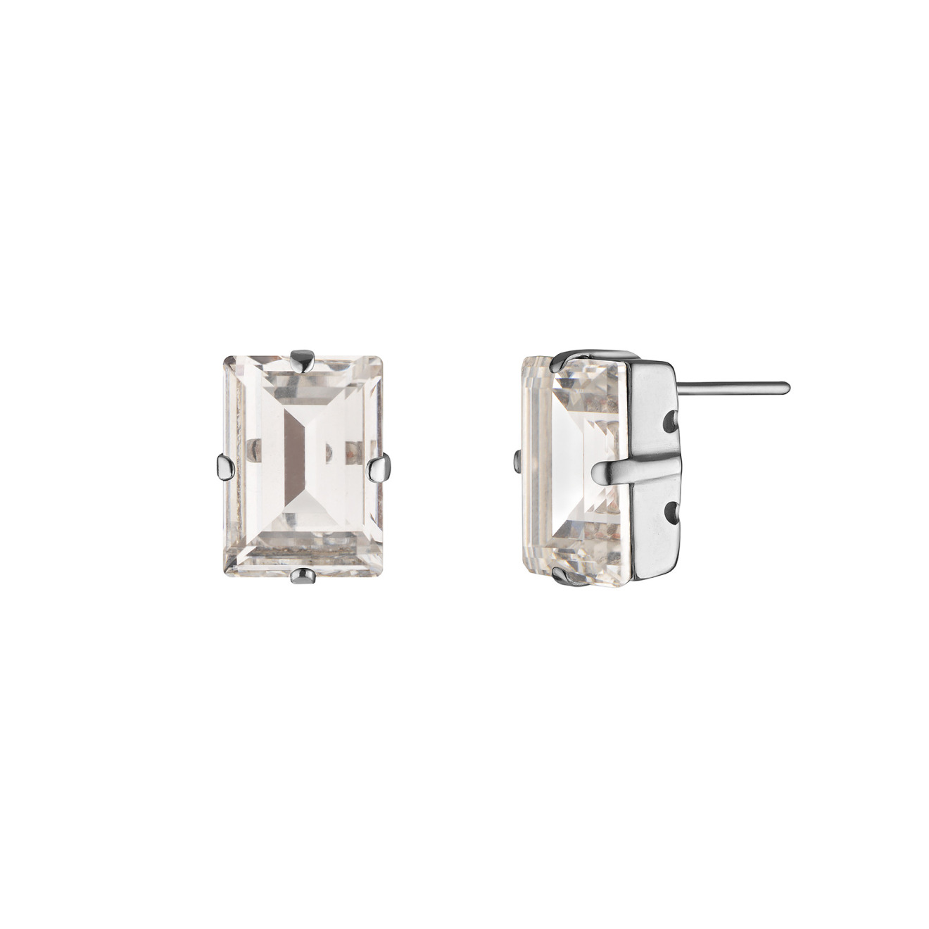 Step Cut Crystal Earrings with Crystals