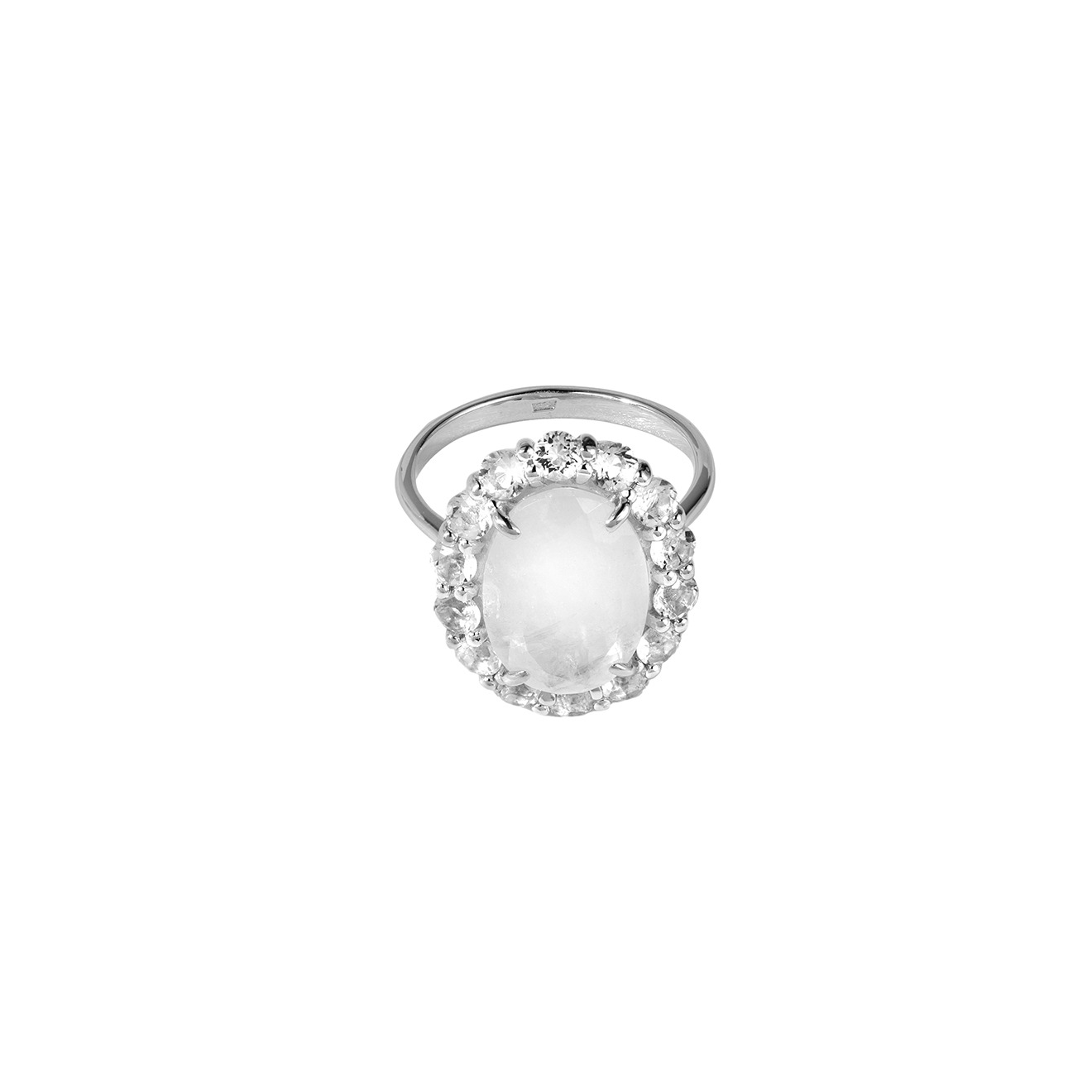 Secrets Кольцо из серебра с лунным камнем и топазами кружевное кольцо с дымчатыми топазами secrets jewelry
