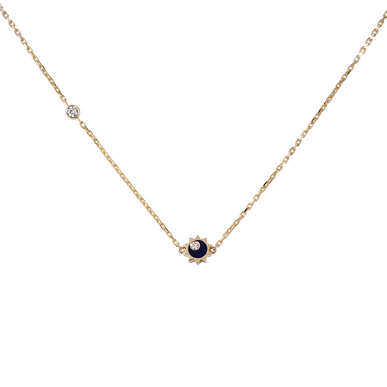 Necklace made of gold with diamonds Astro Blue star