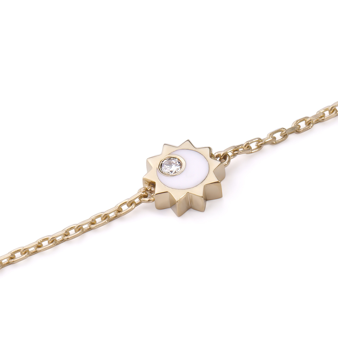 Necklace made of gold with diamonds Astro White star