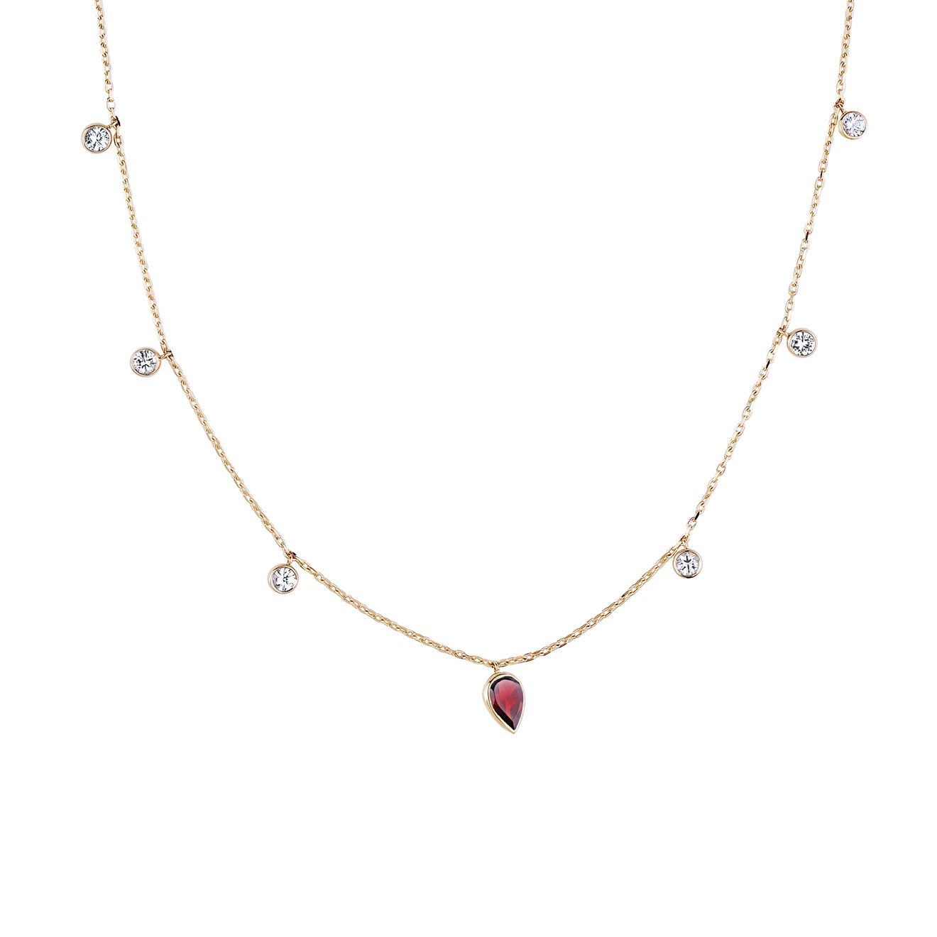 Колье Tinai Колье из золота с гранатом и лейкосапфирами Vrindavan Garnet