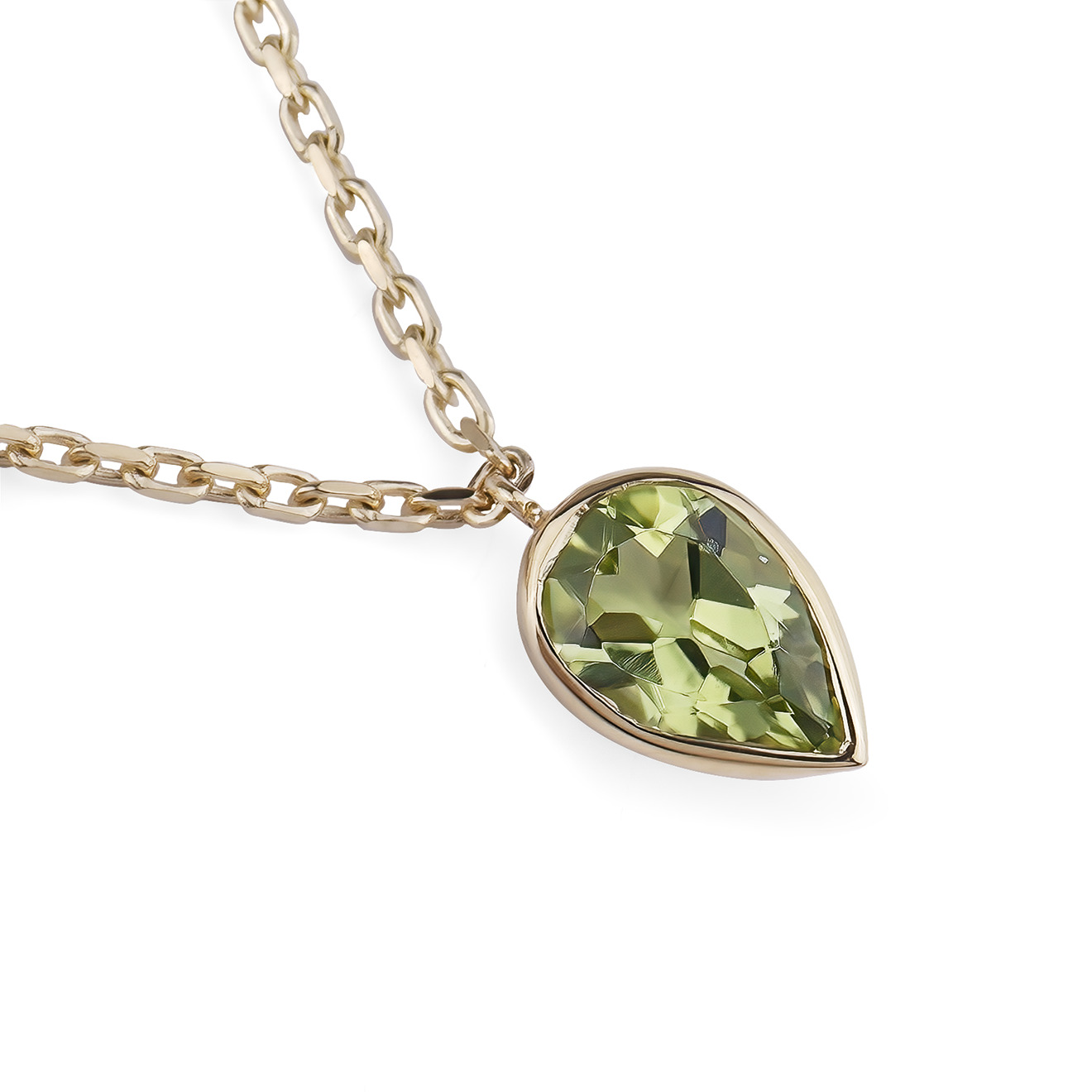 Колье из золота с перидотом и лейкосапфирами Vrindavan Peridote