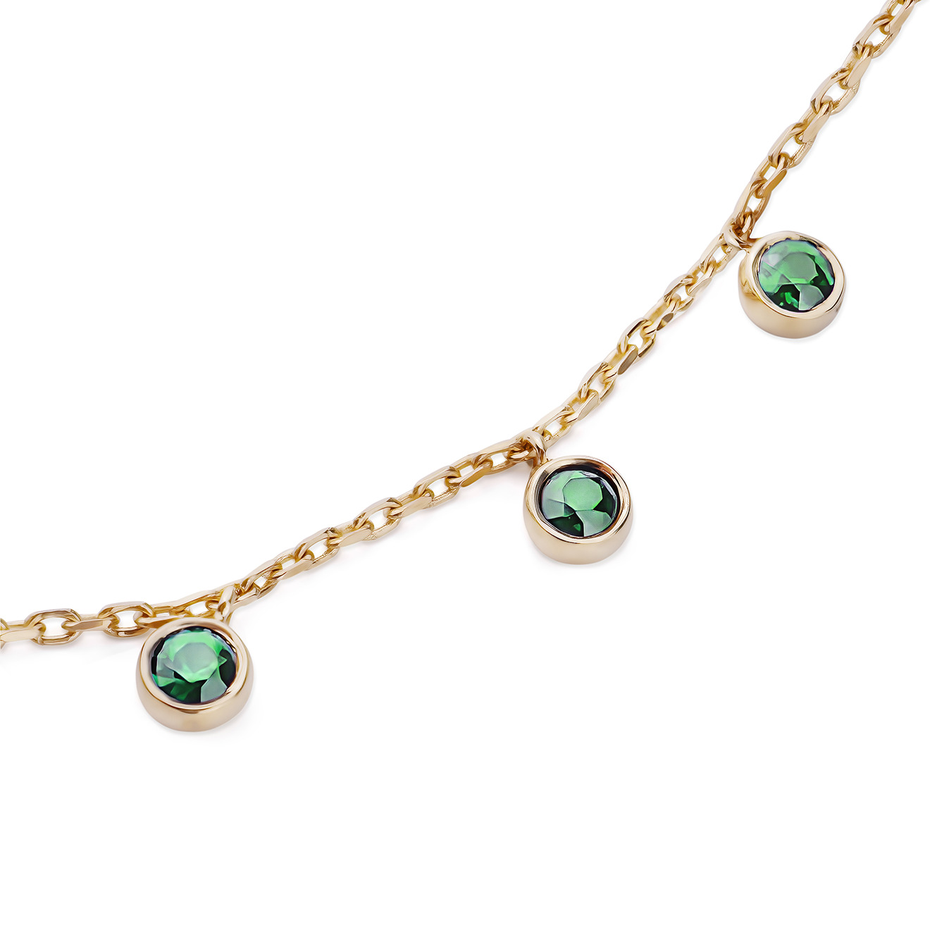 Браслет из золота с изумрудами и подвеской-кистью Tasselly emeralds