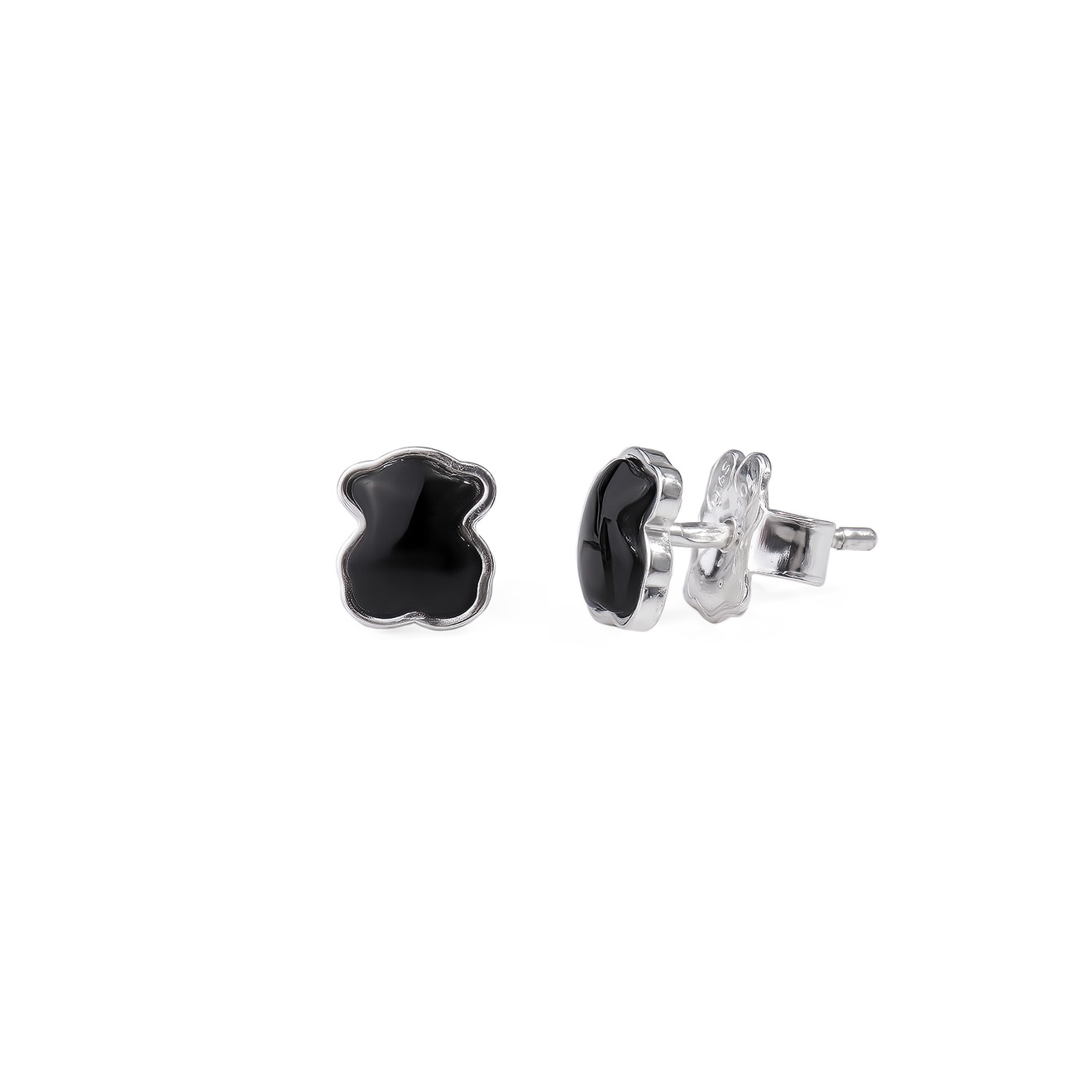 Teddy bears made of silver with onyx