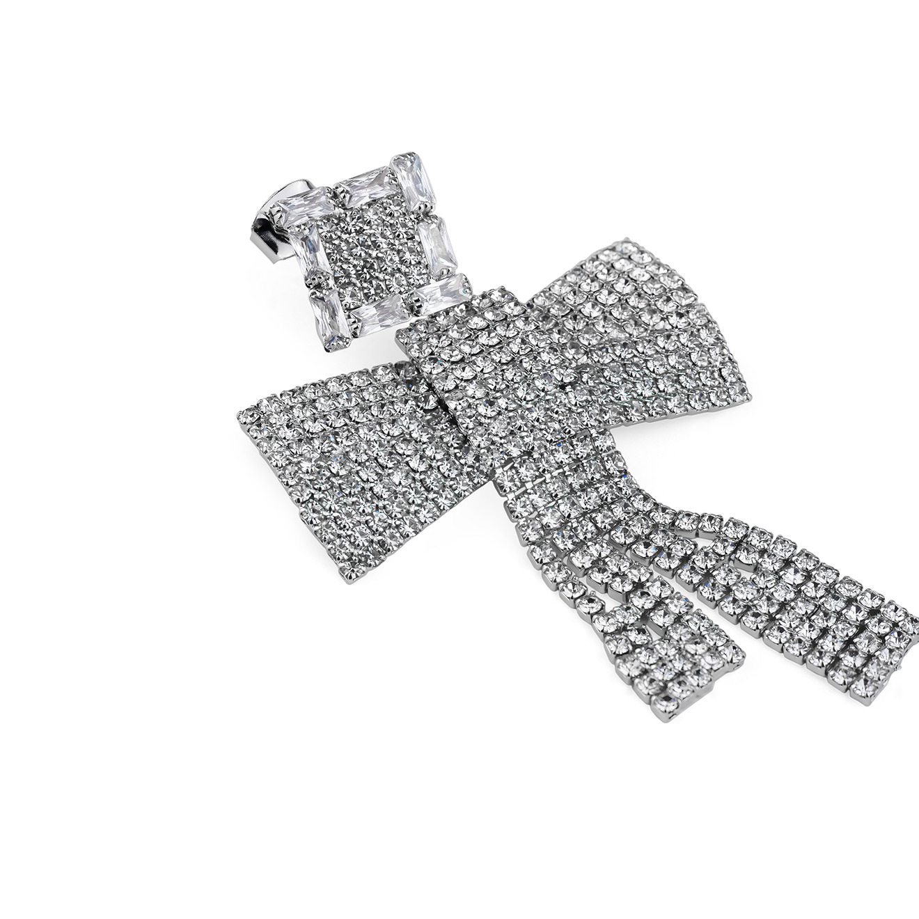bow earrings with crystals
