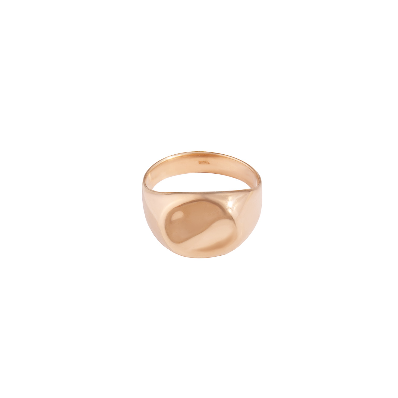 Gold-plated crumpled signet made of silver JANE