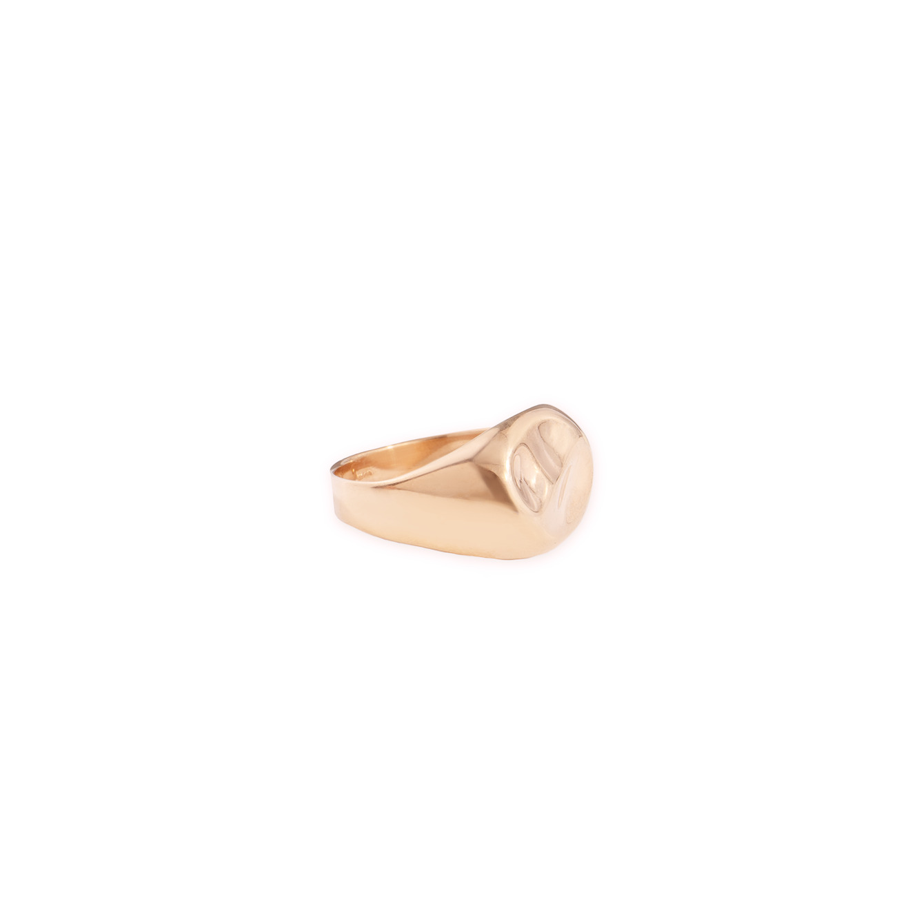Gold-plated crumpled signet made of silver JANE