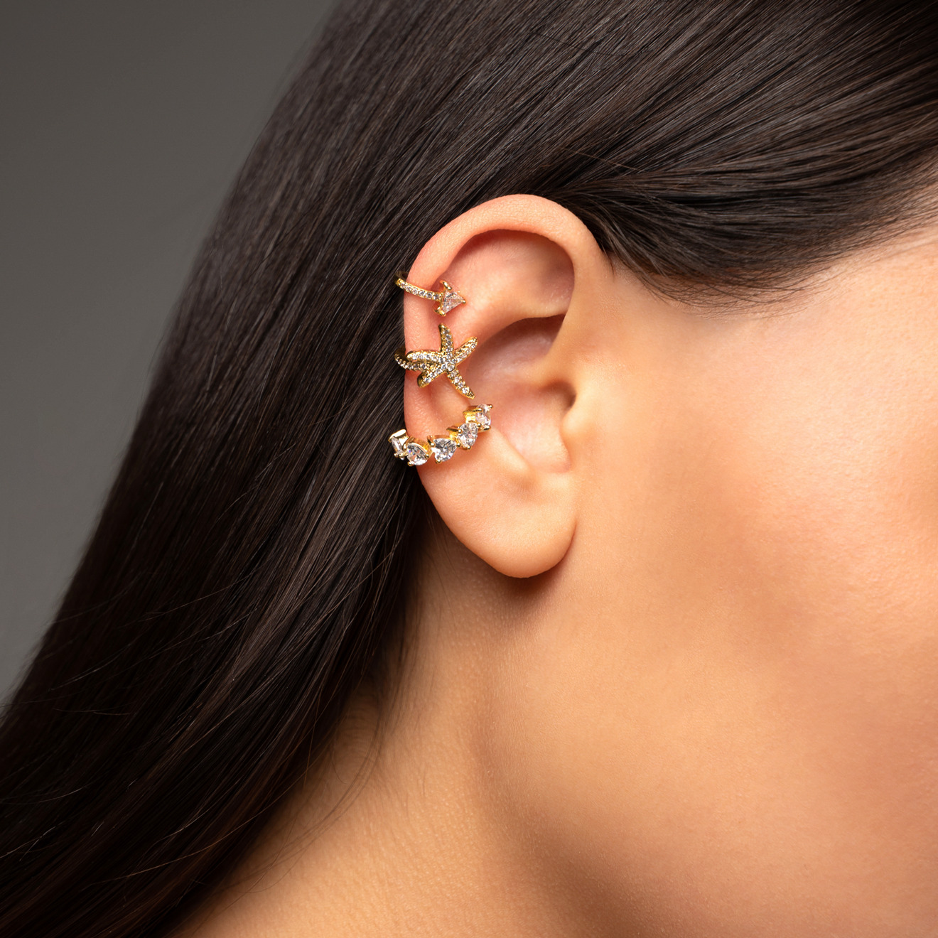 cuff earrings with crystals