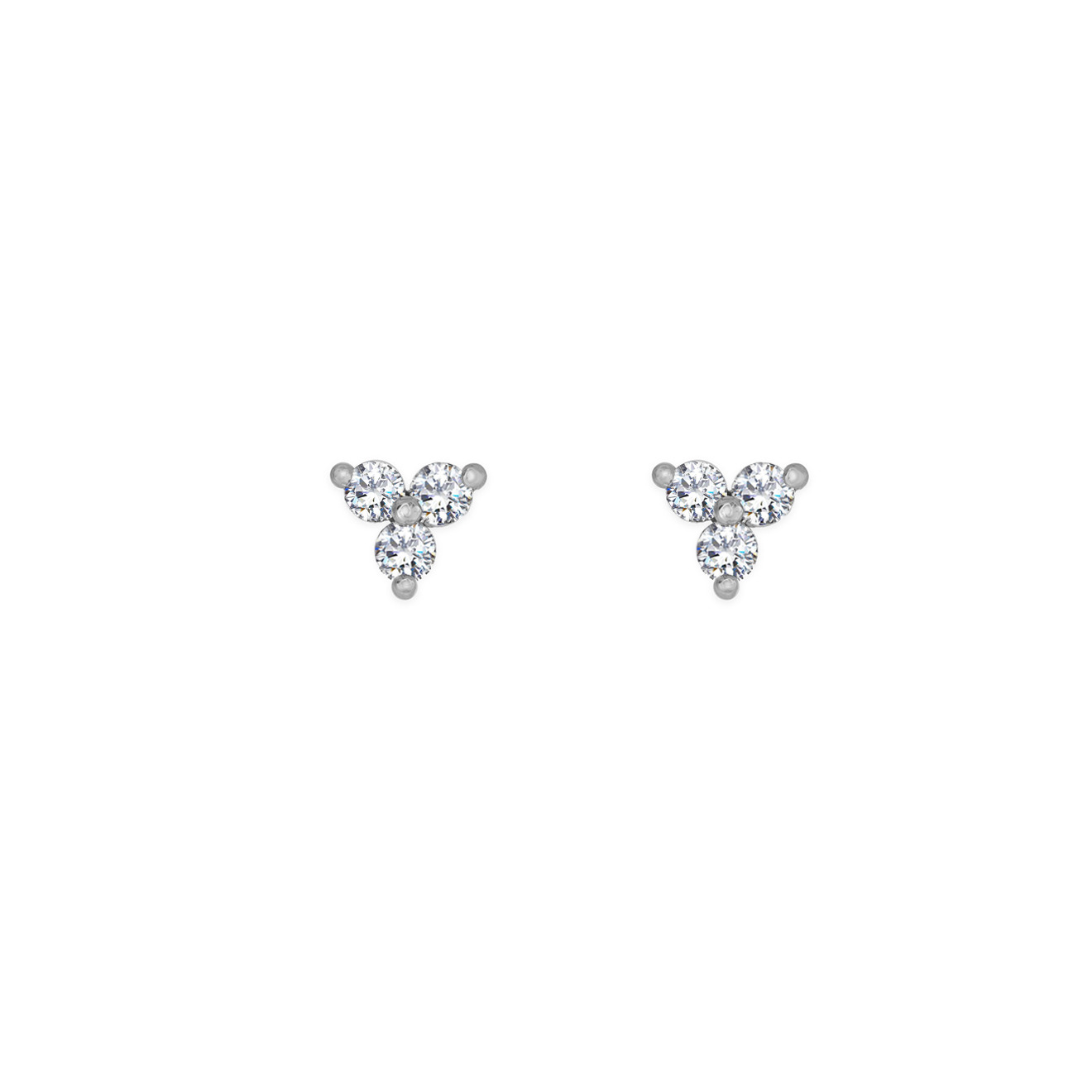 White gold pussets with white sapphires