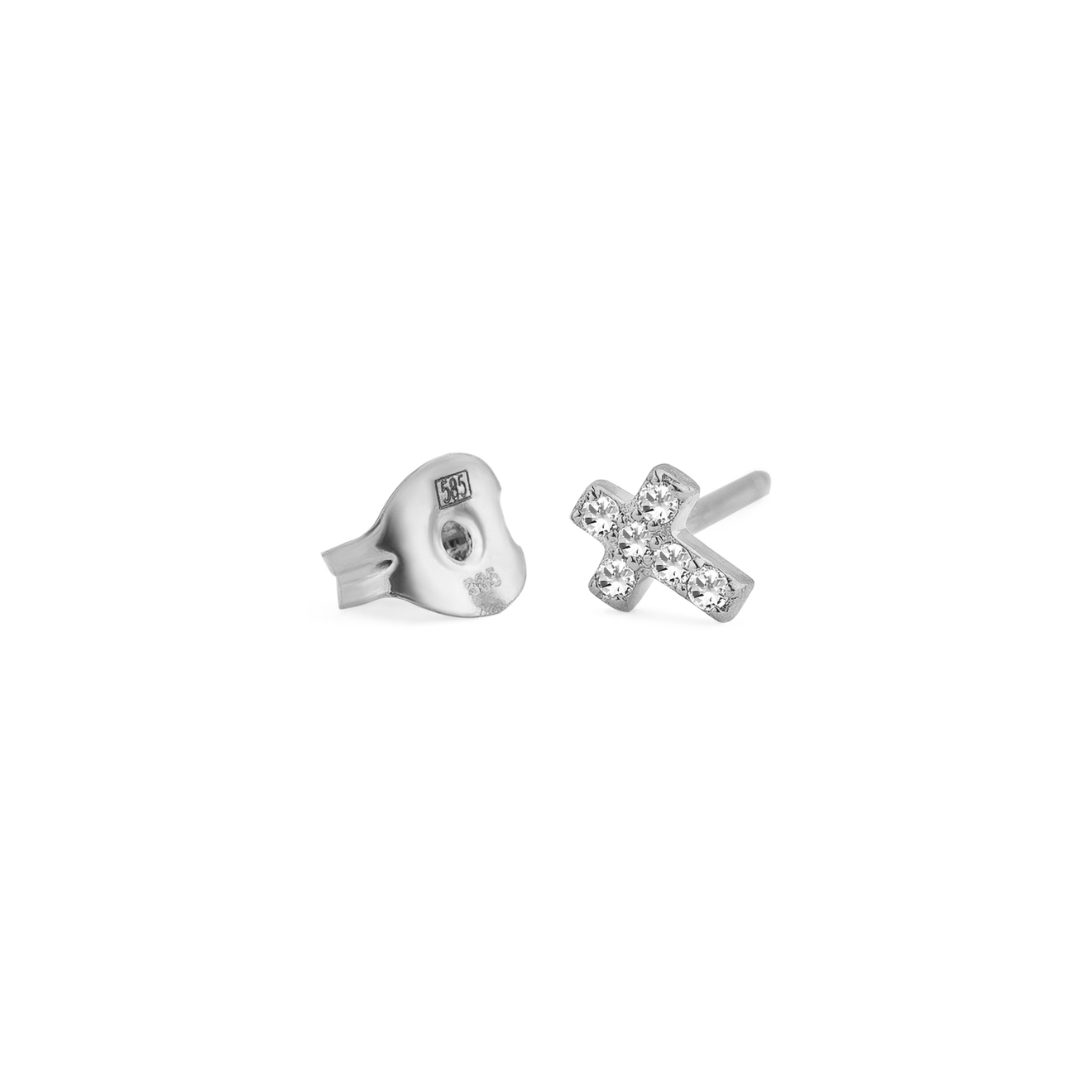 Busets-crosses made of white gold with diamonds