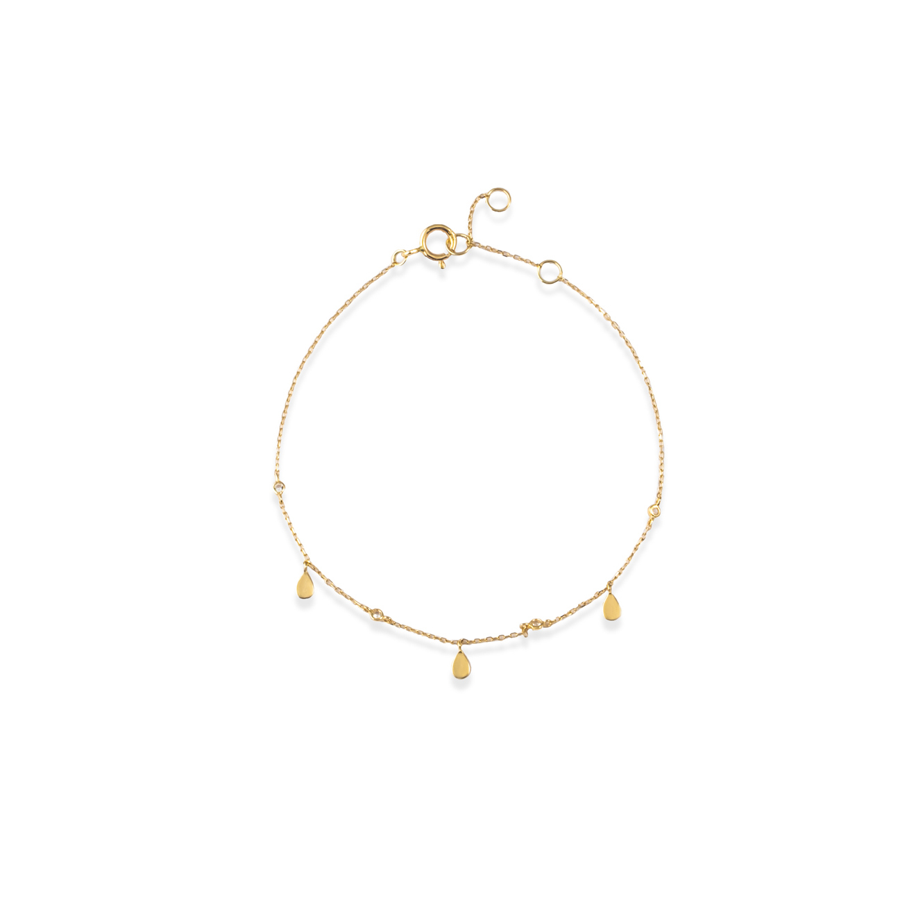 Gold chain bracelet with topaz