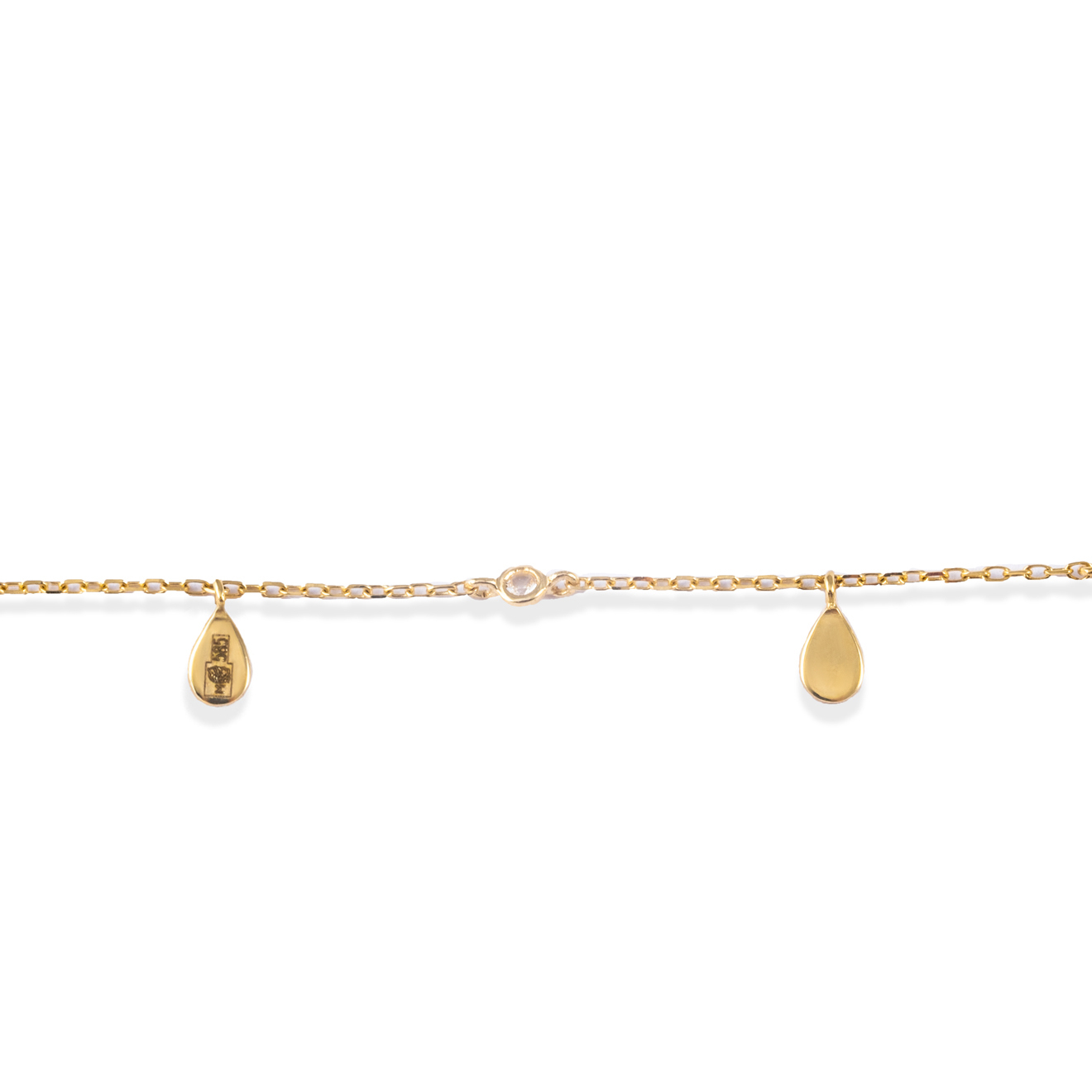Gold chain bracelet with topaz