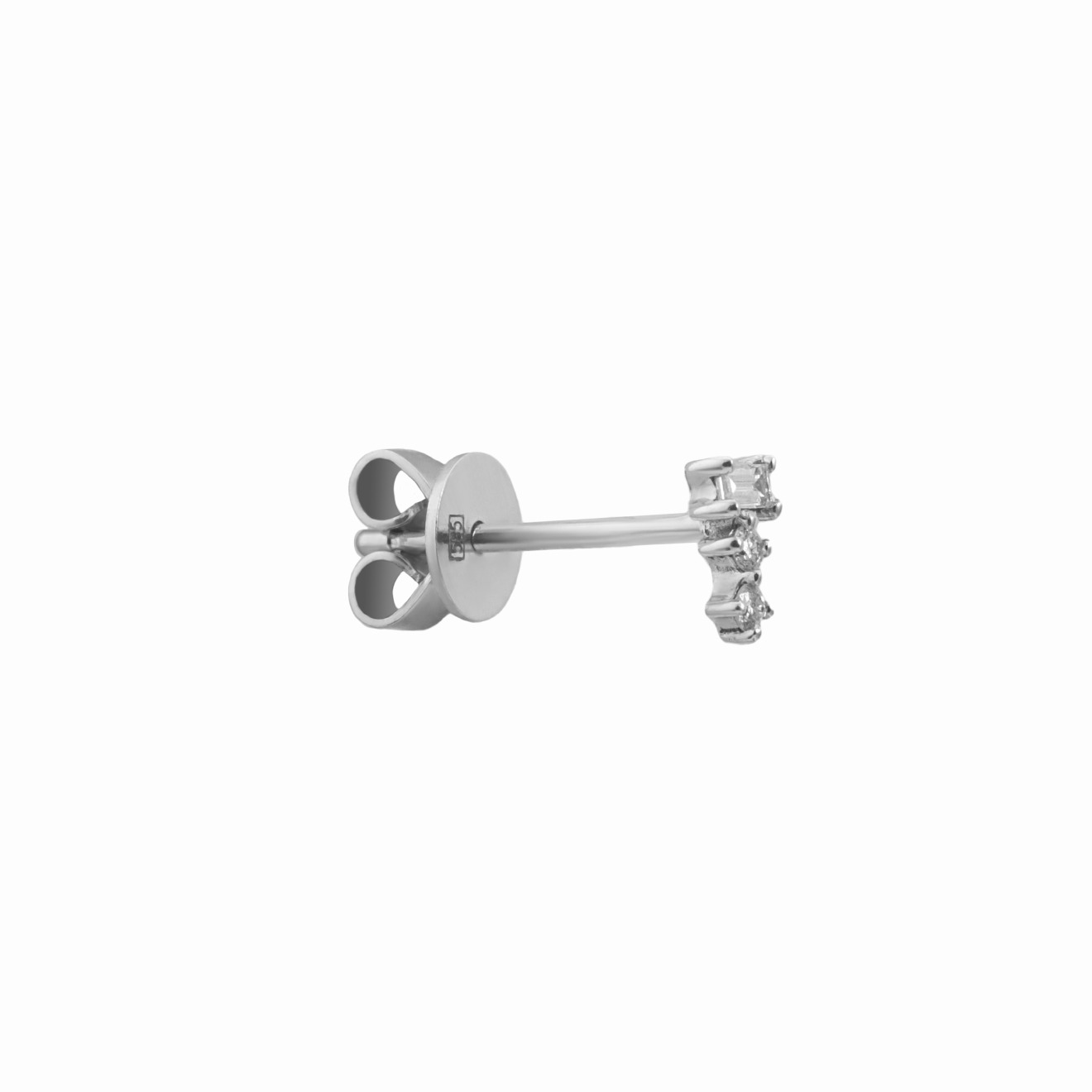 White gold poussettes with diamonds