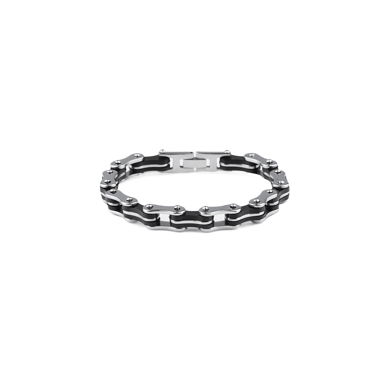 Браслет из стали серебристыми звеньями