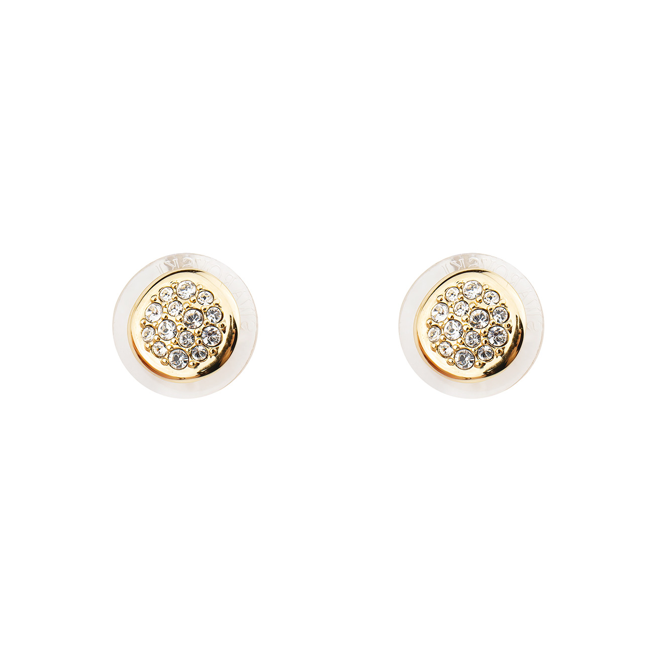 Set of gold-plated earrings and necklace with crystals