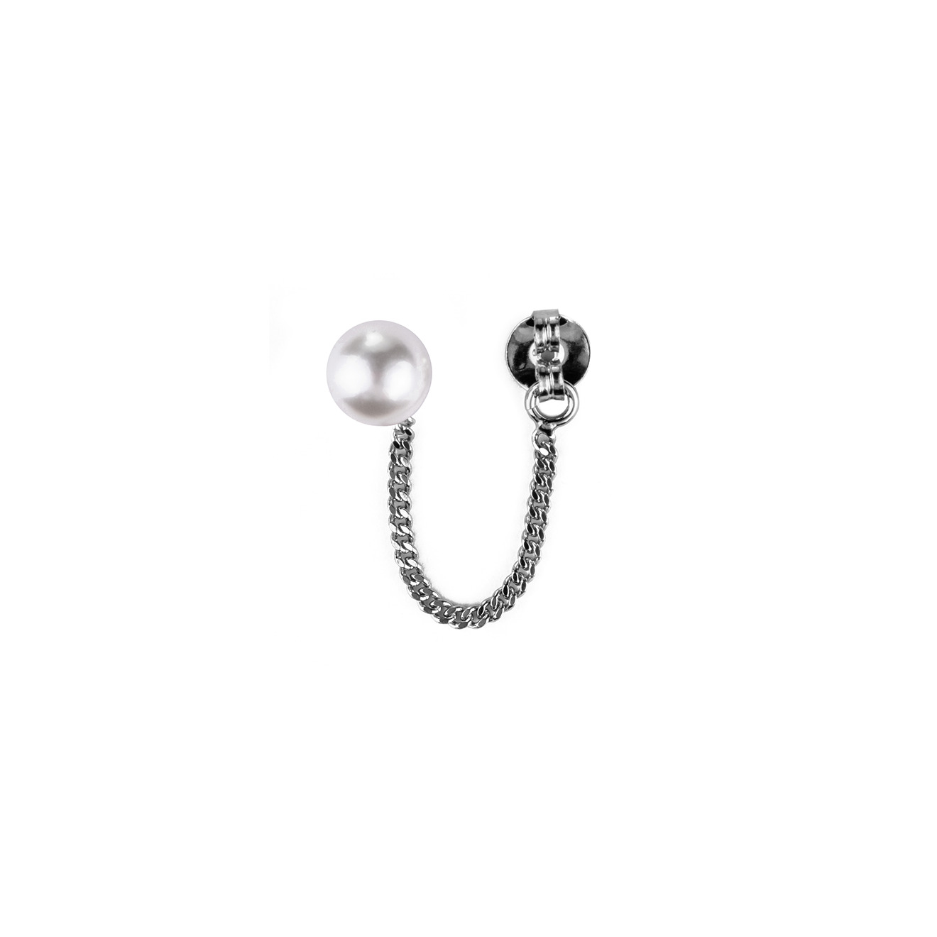 Asymmetric earrings with artificial pearls