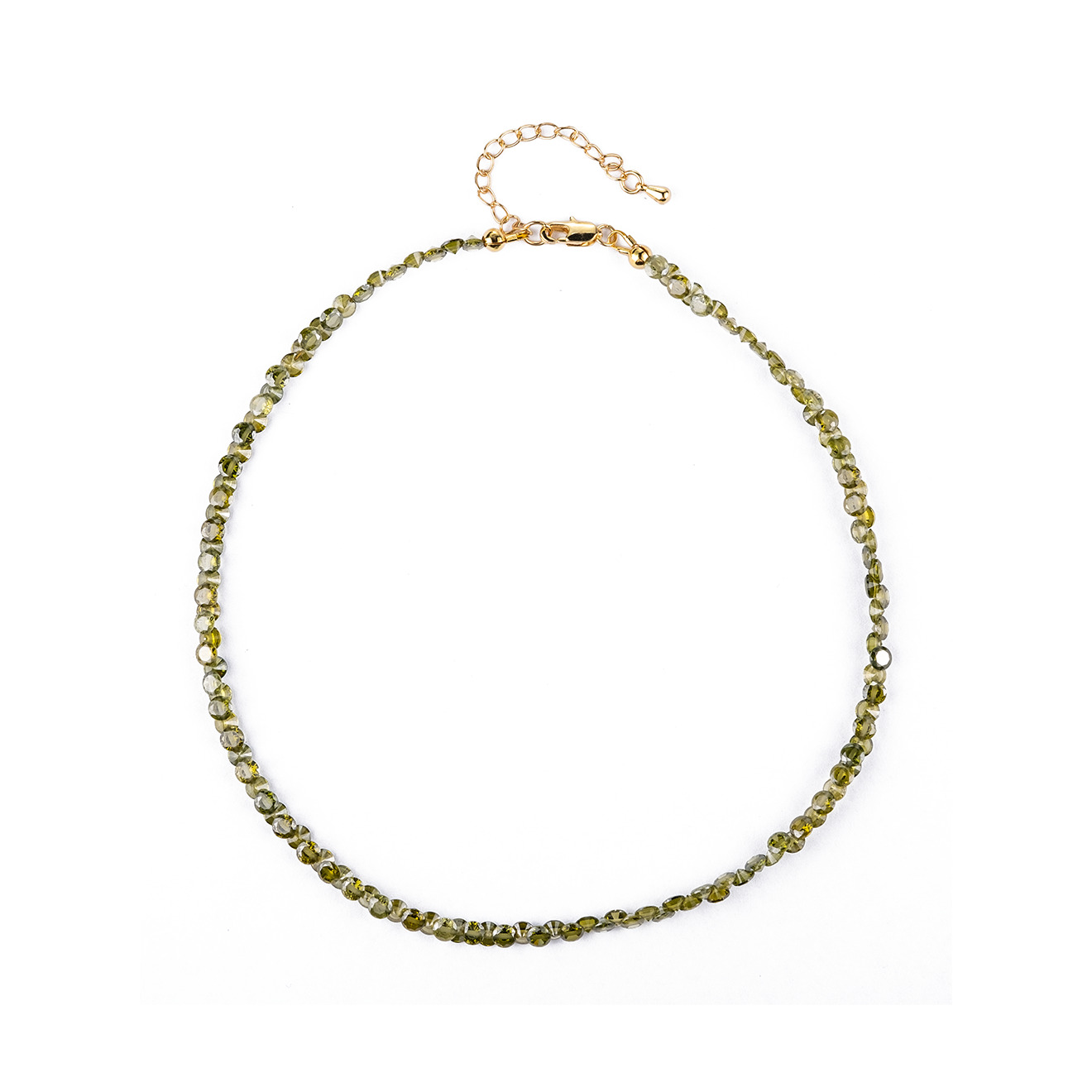 Necklace with cubic zirconia GREEN FROST