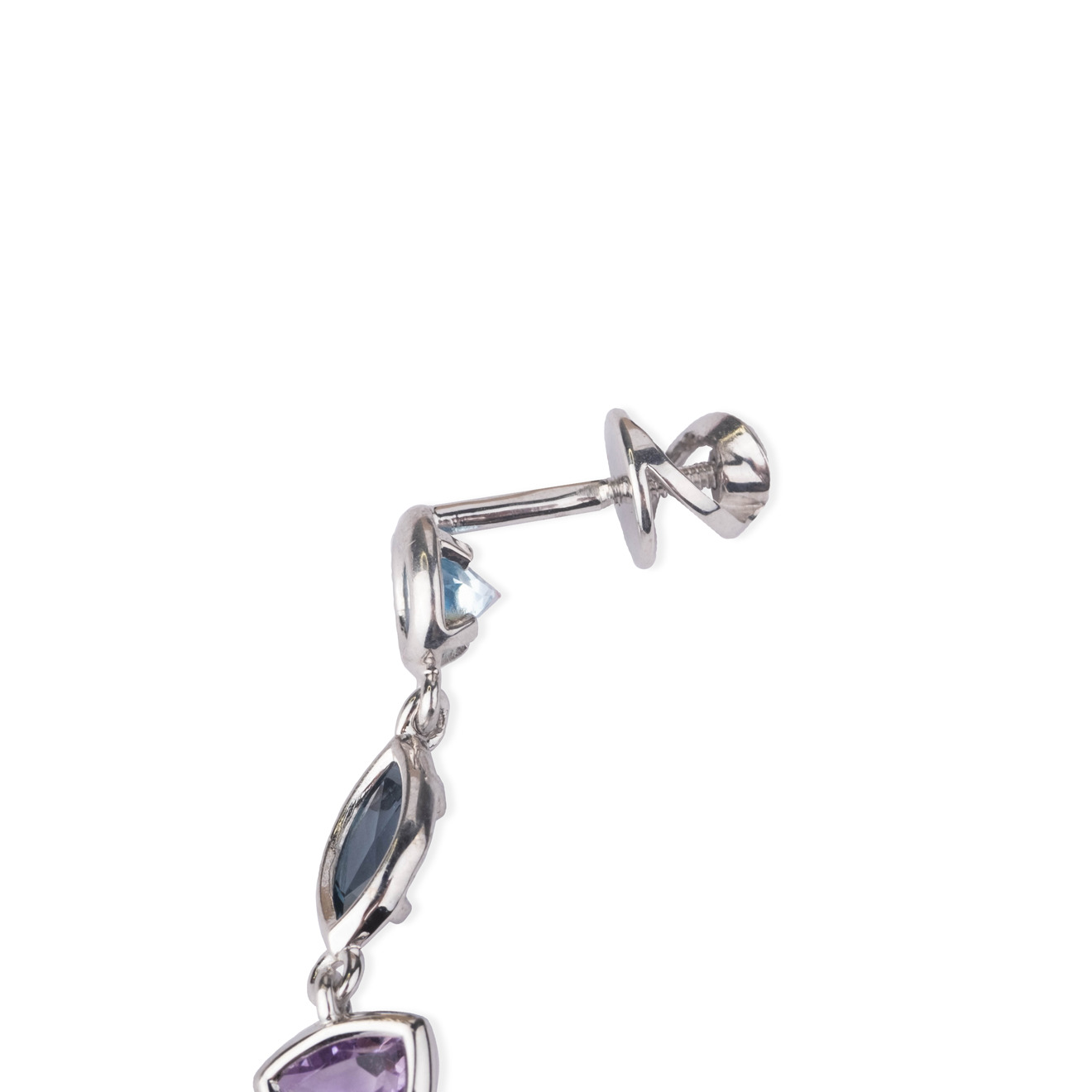 Радужные серьги из серебра