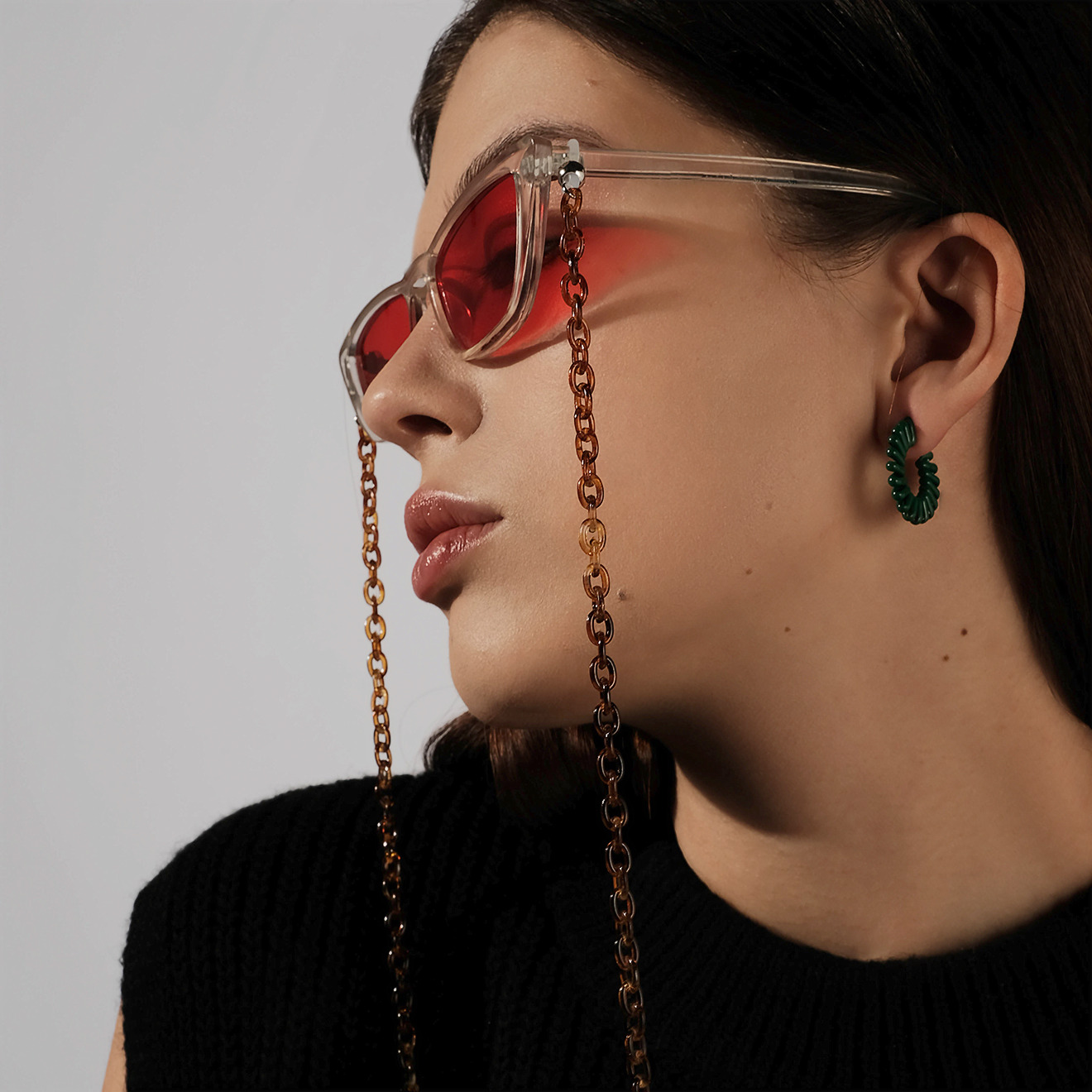 Brown chain for glasses from links
